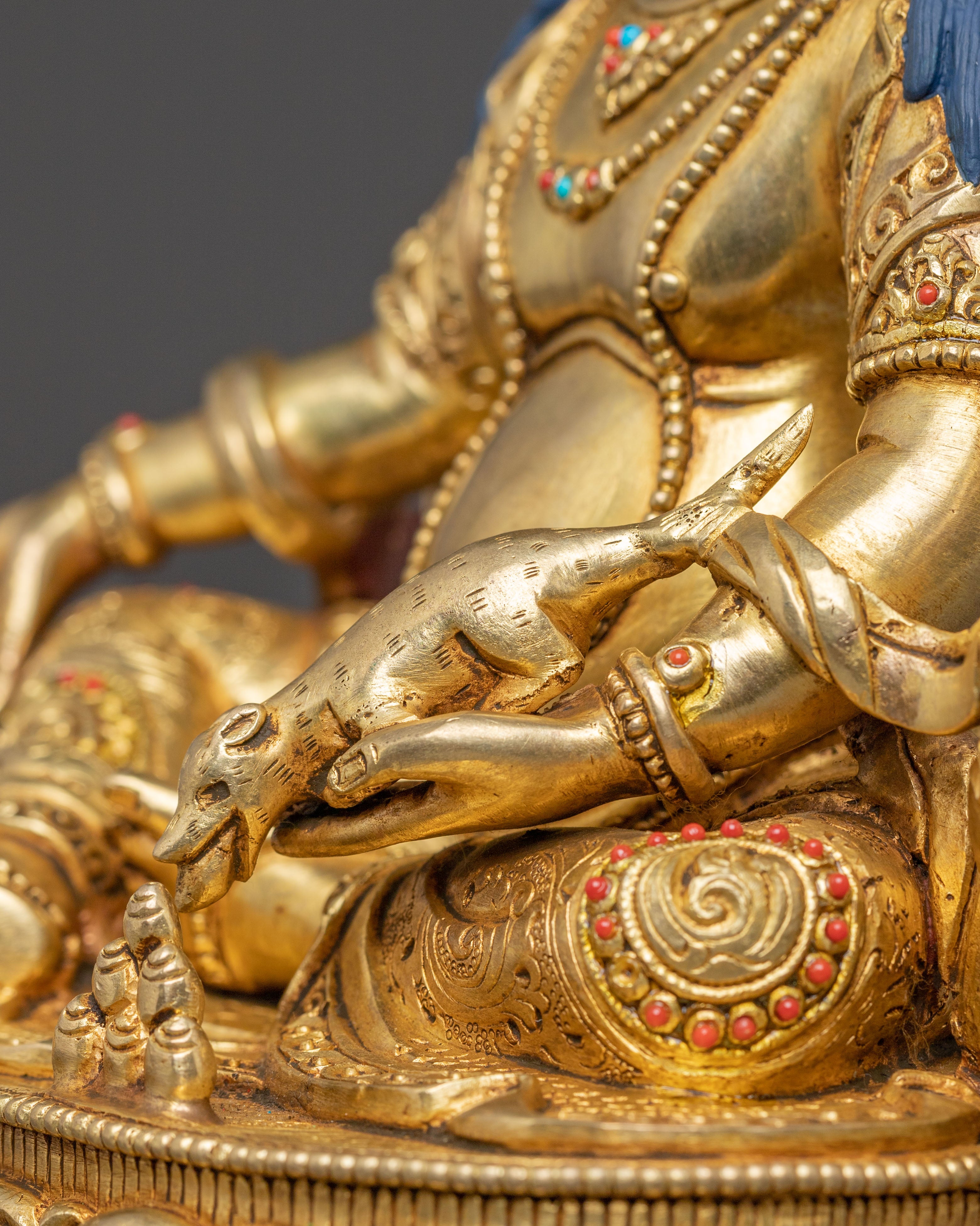 Dzambhala Copper Statue: The Wealth Deity for Altar Decor