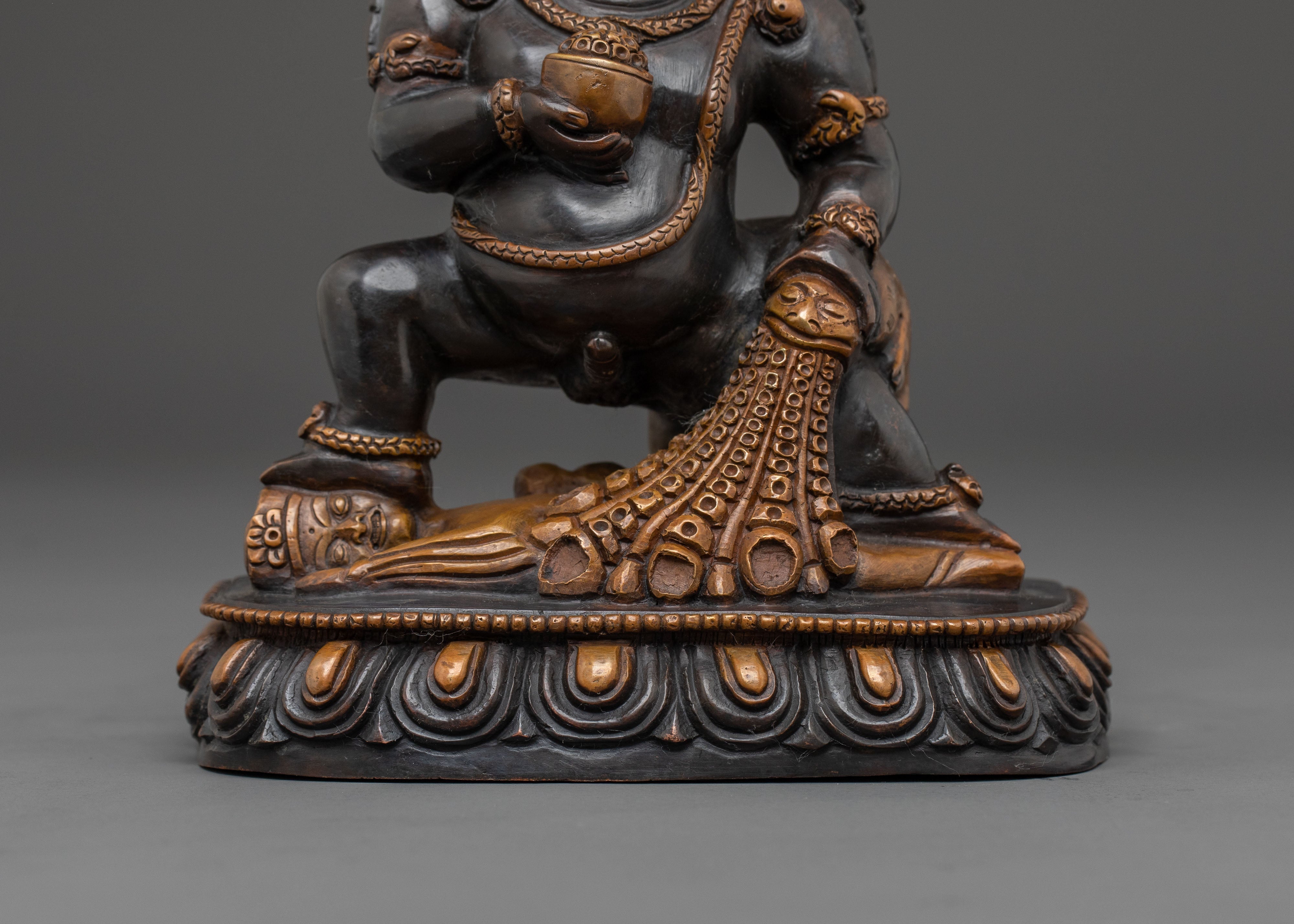 Black Dzambhala Statue | Oxidized Copper Figure