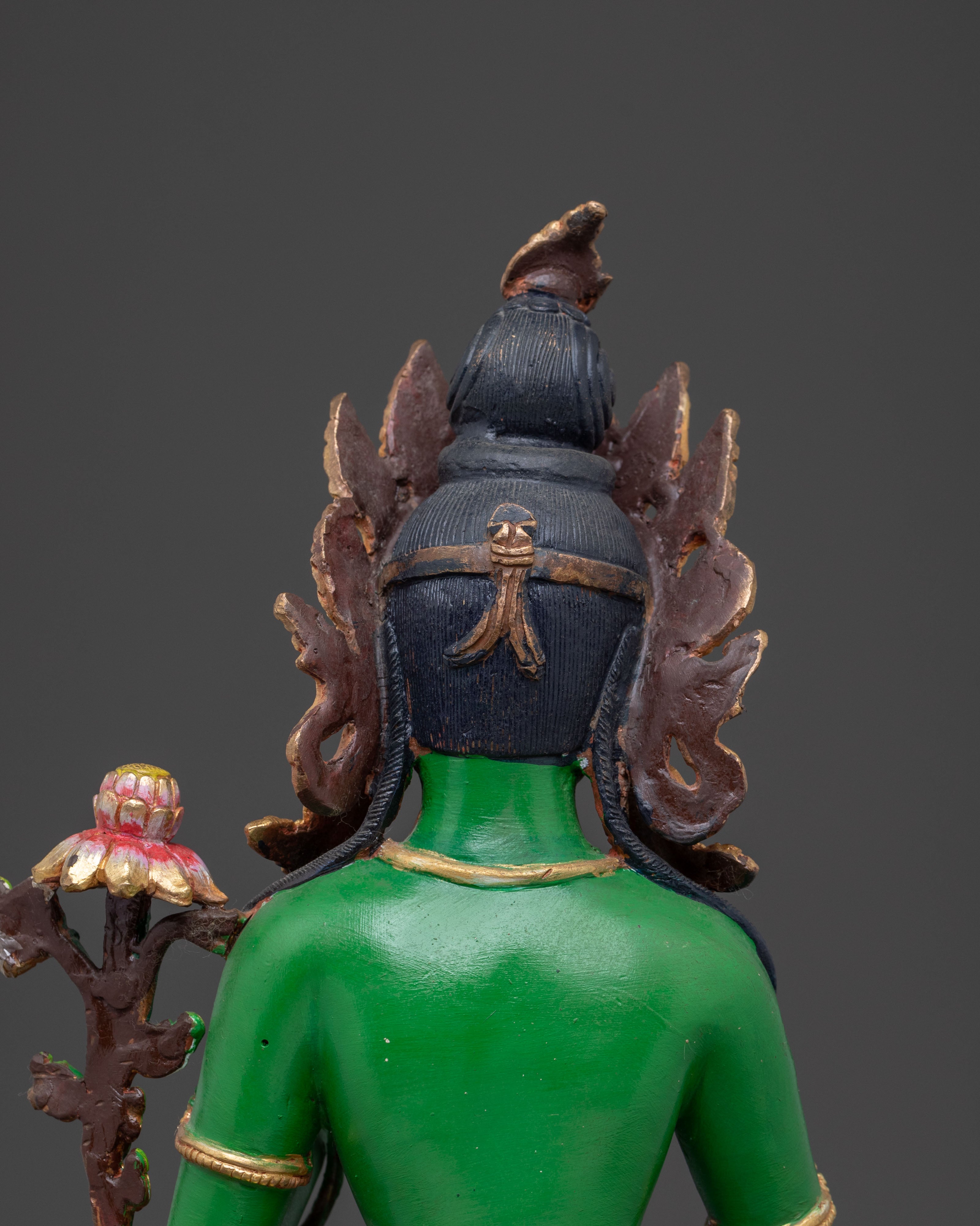Hand Carved Green Tara Sculpture | Goddess of Compassion & Protection