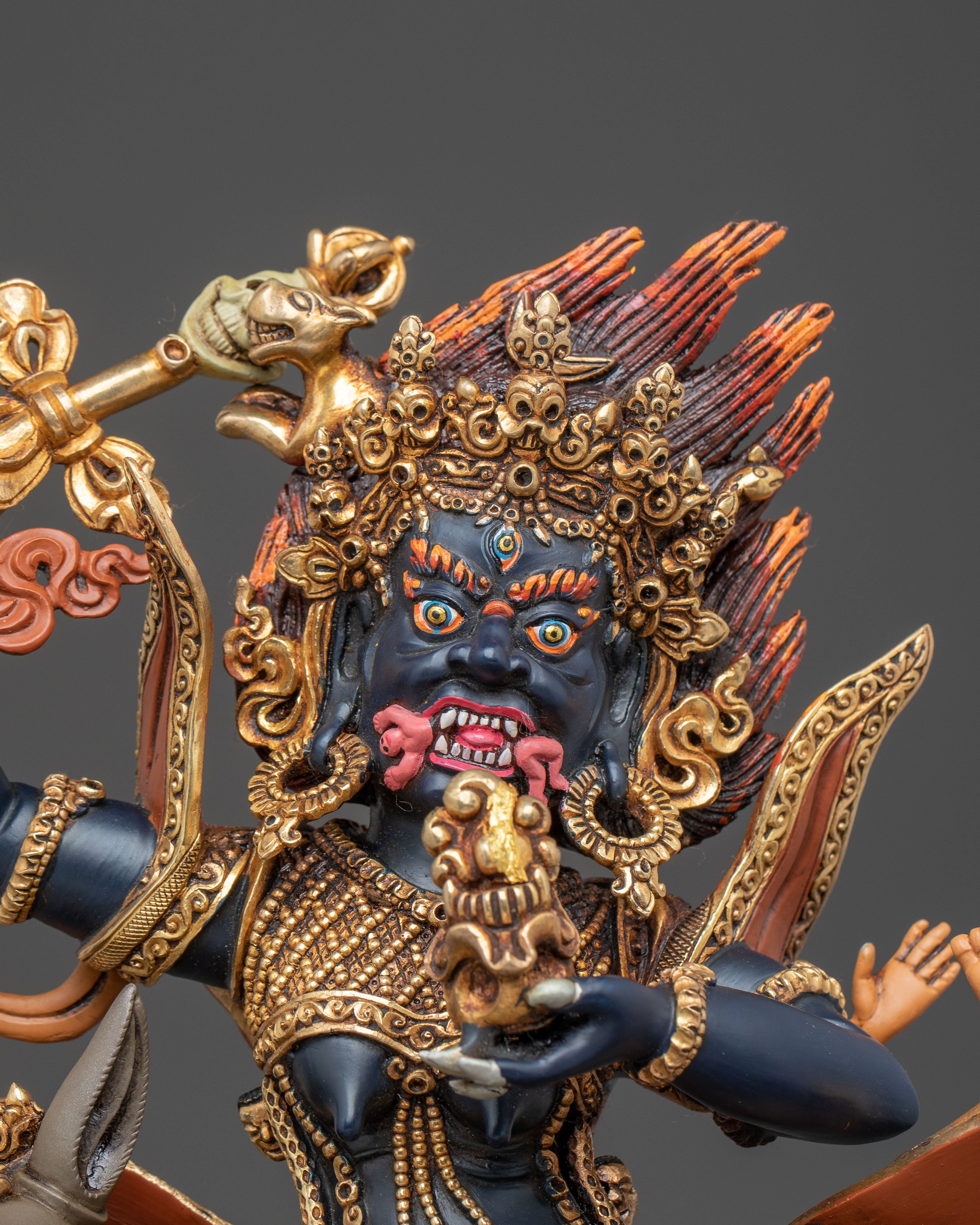 Palden Lhamo: 24k Gold Gilded Wrathful Protector