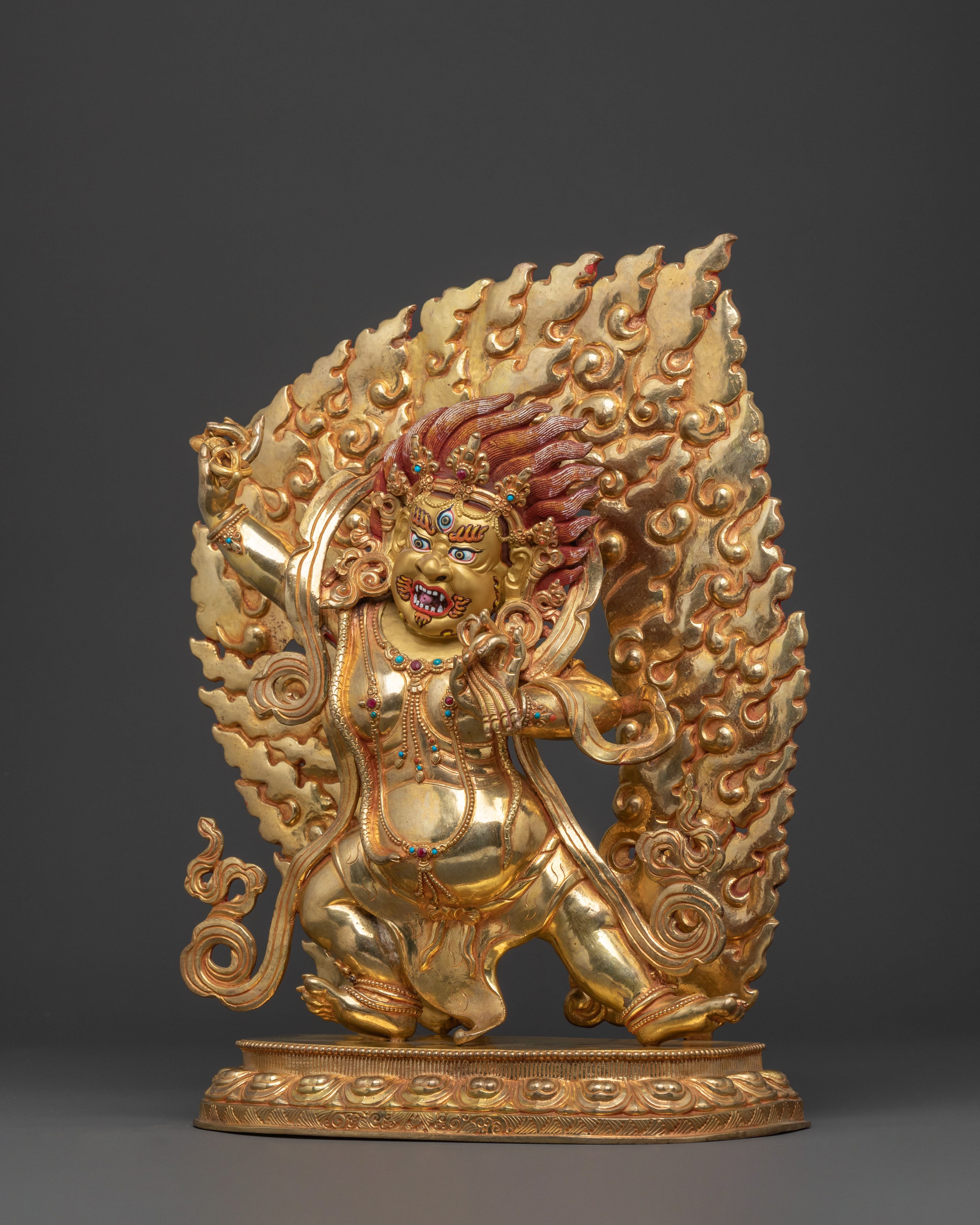 Vajrapani: Handcrafted 24K Gold Gilded Statue