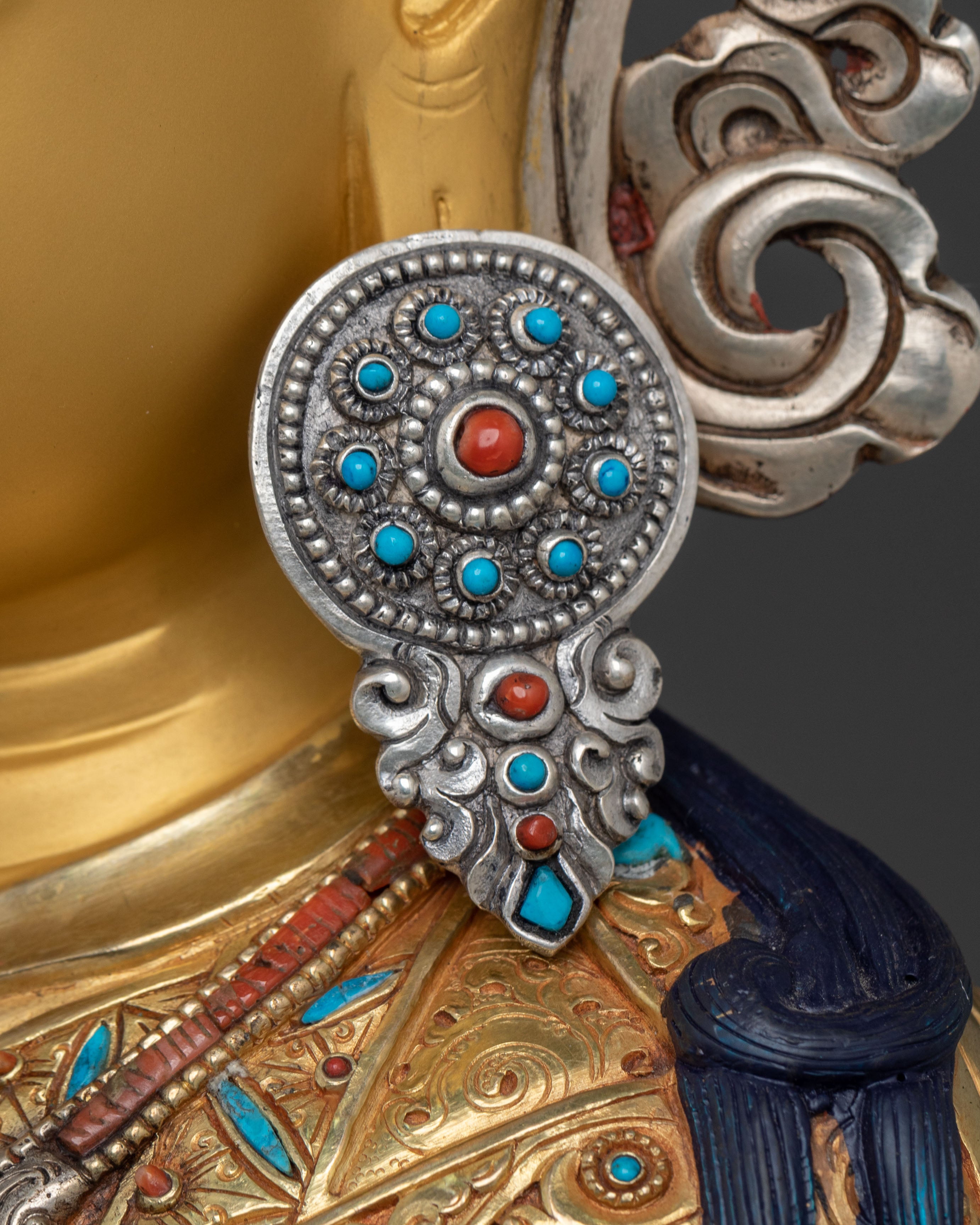 Spiritual Guru Rinpoche Handmade Sculpture: Sacred Altar Decor