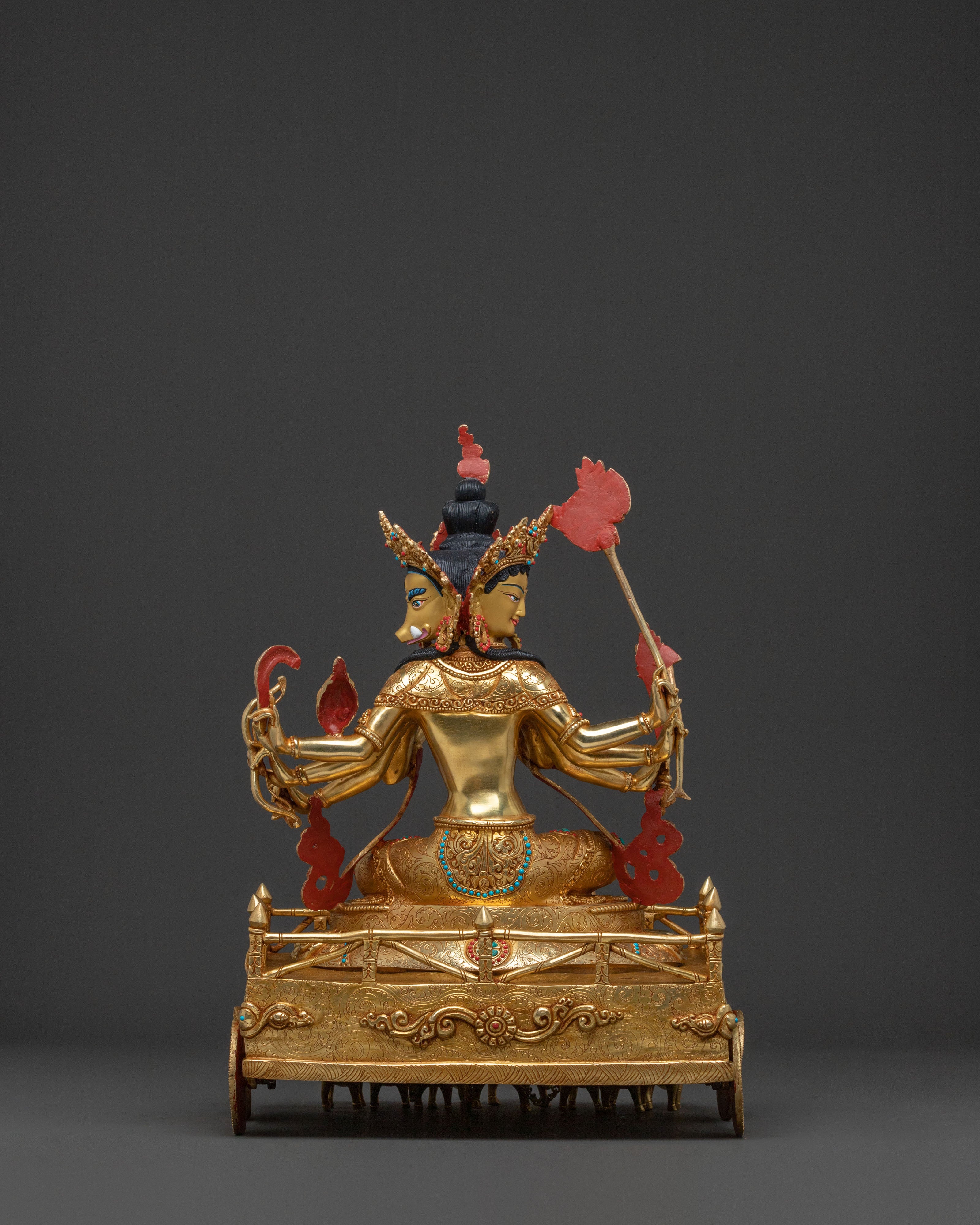 Marici Sacred Statue: 24K Gold Gilded Himalayan Figure