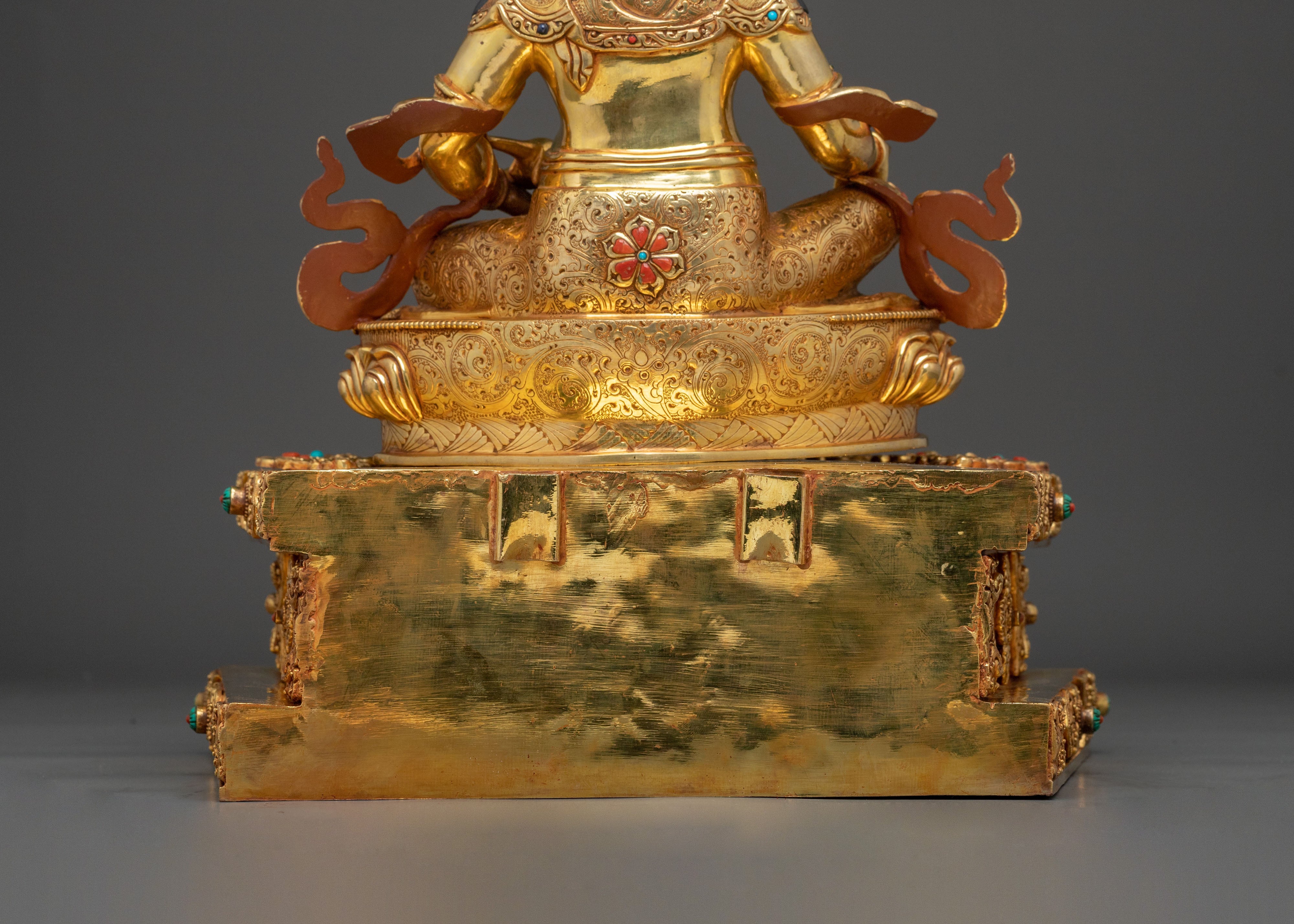 Dzambhala Statue on Throne | Sacred Tibetan Figurine