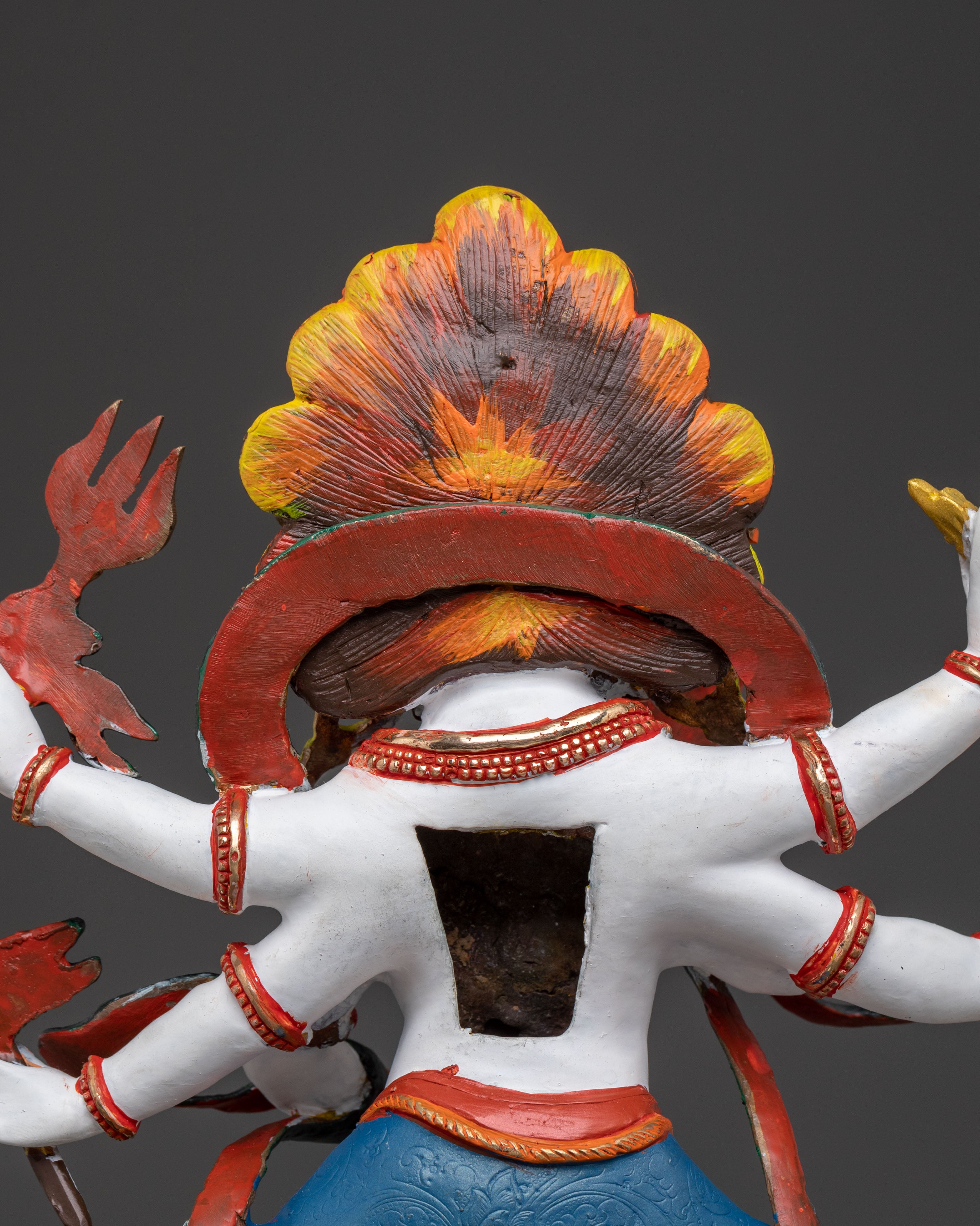 White Mahakala Statue | Tibetan Protector Deity