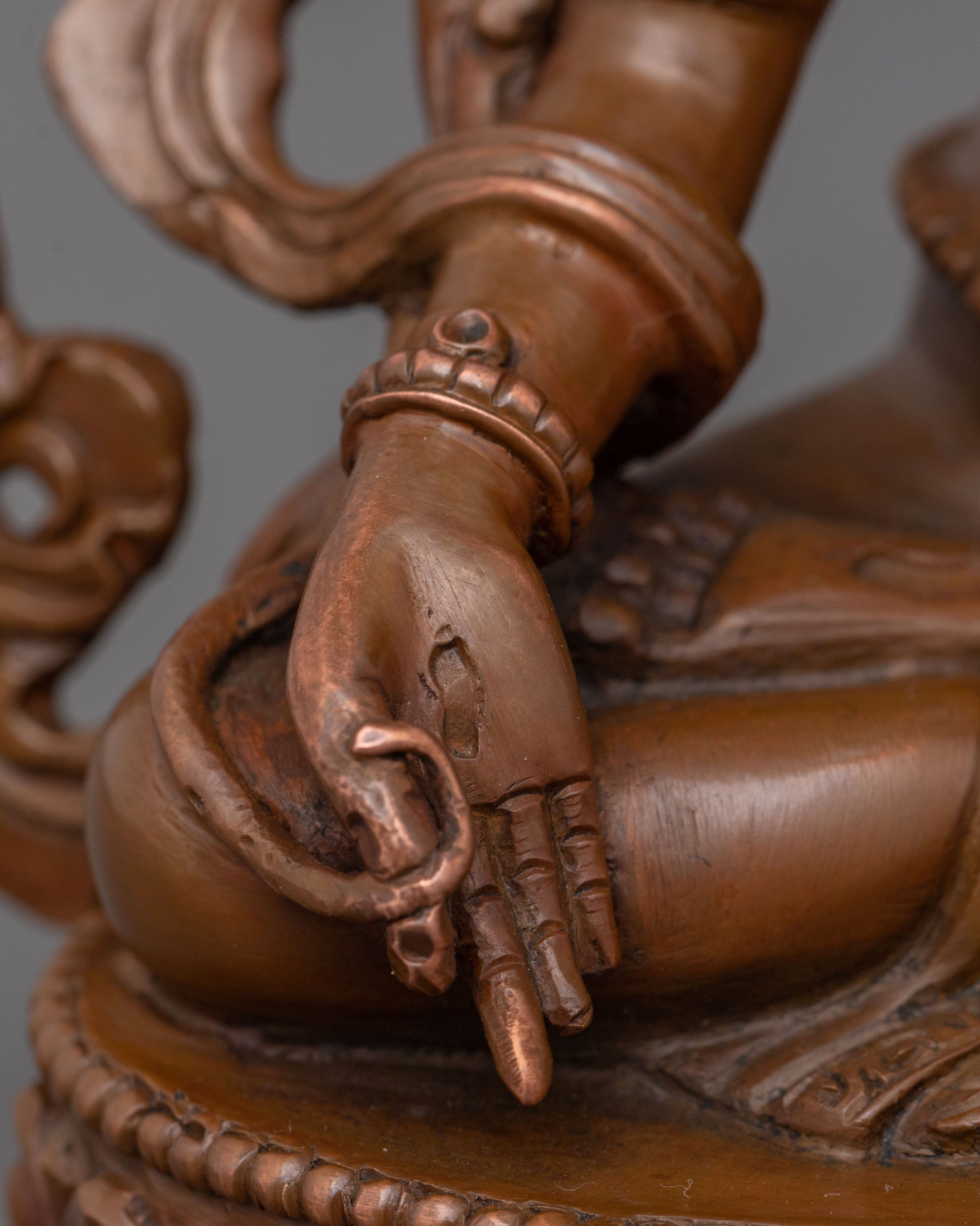 White Tara Statue | Oxidized Copper Serenity