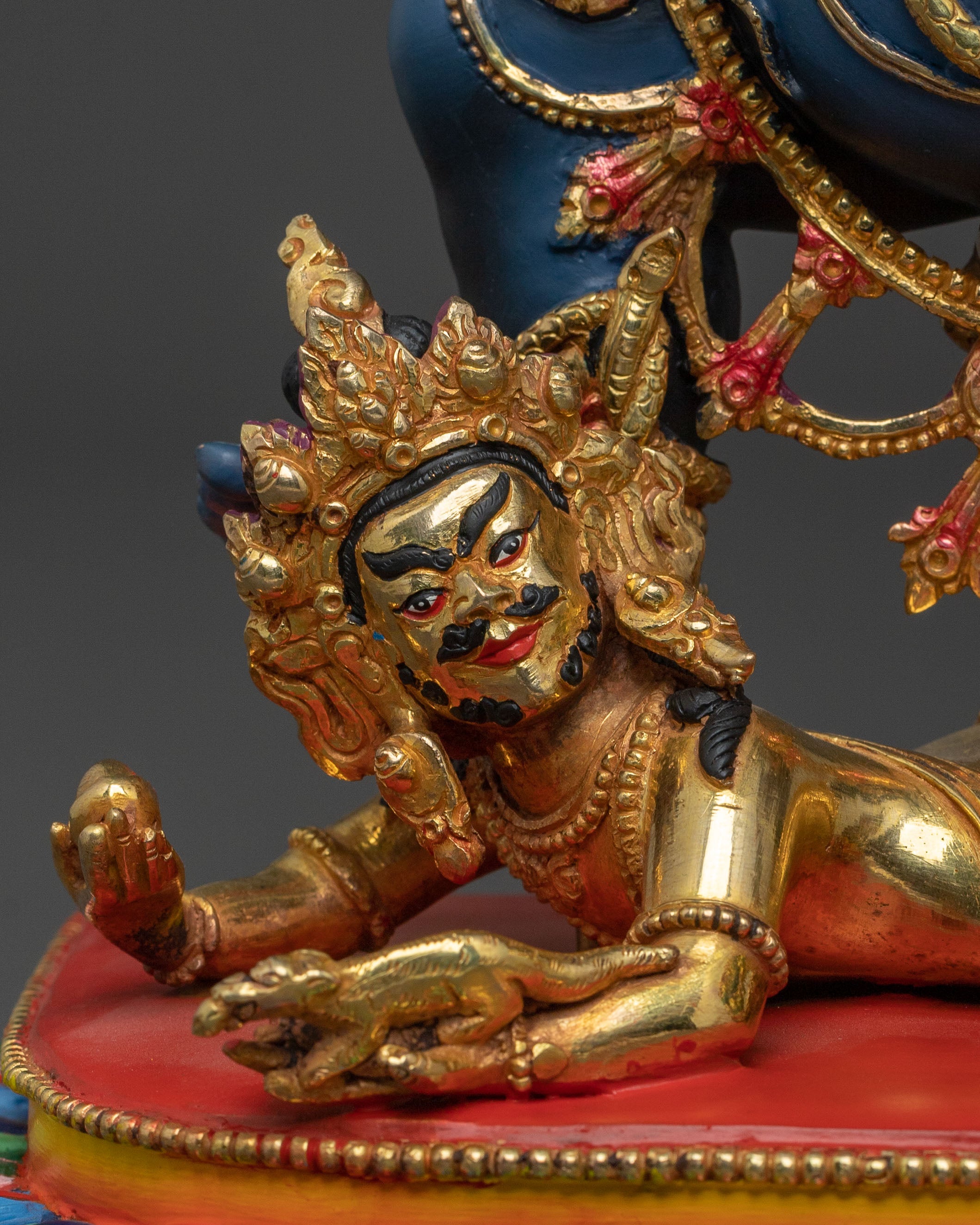 Black Dzambhala Wealth Deity Statue for Rituals
