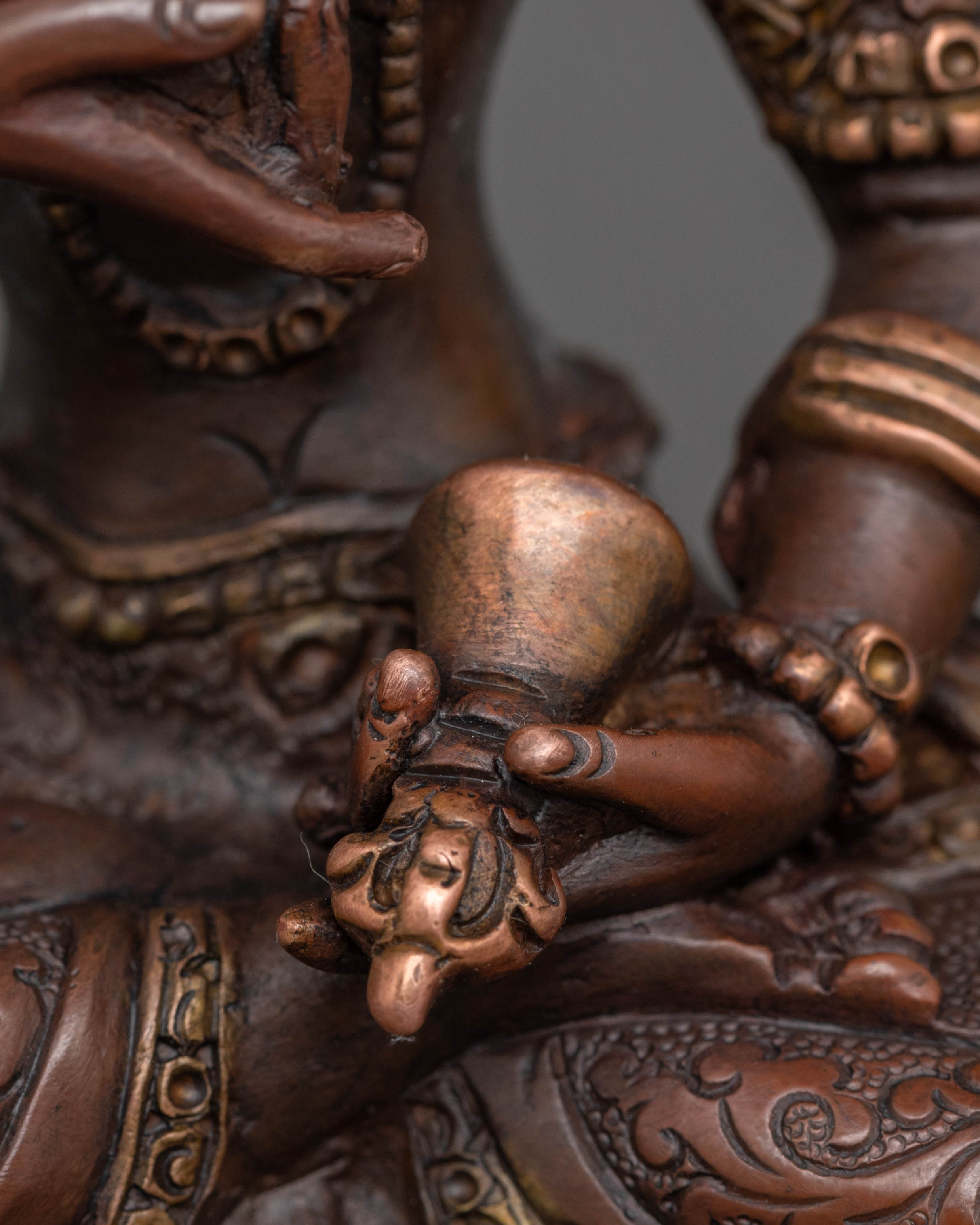 Oxidized Copper Vajrasattva Sacred Statue