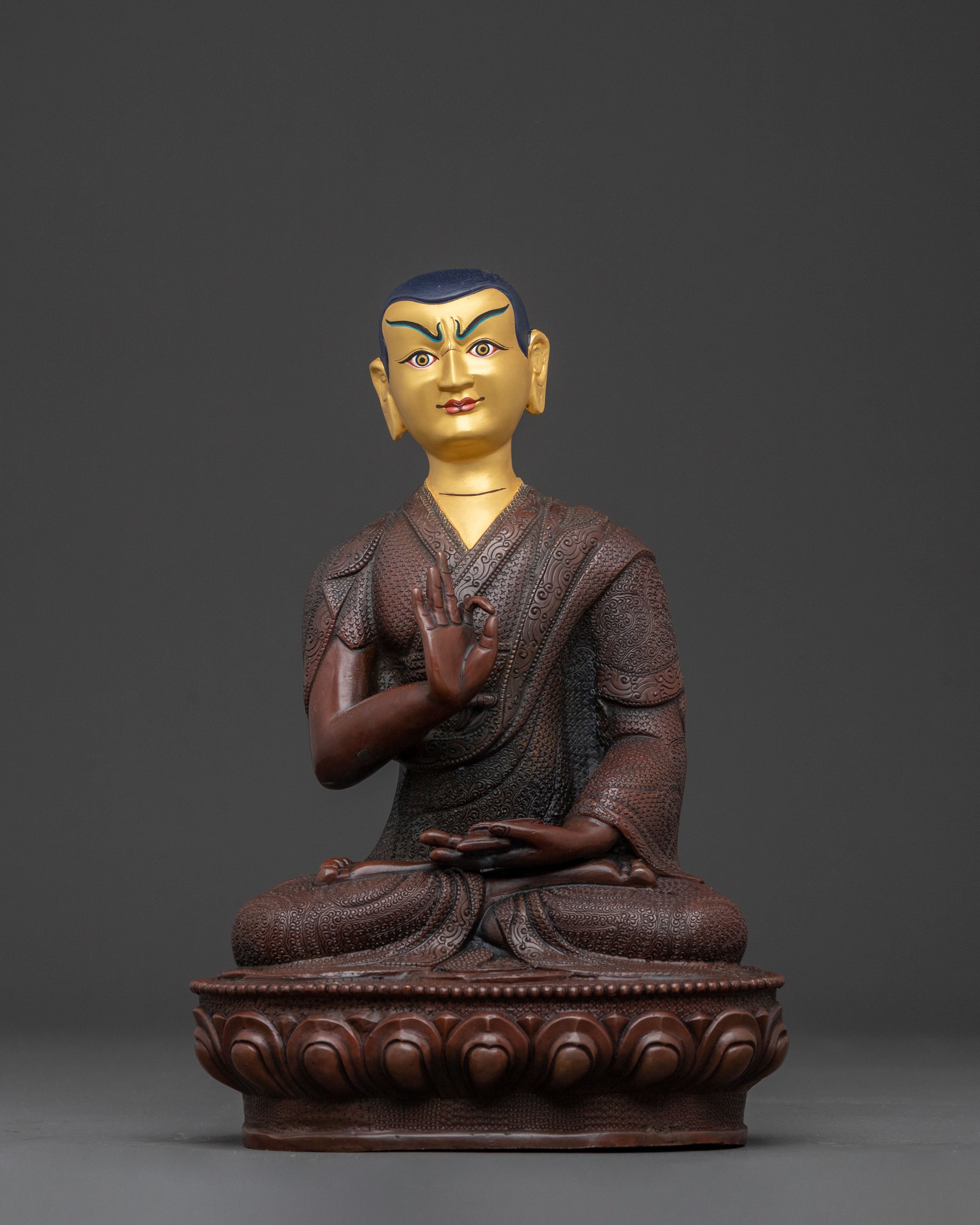 Tsongkhapa Statue Set with Disciples: Altar Home Decor