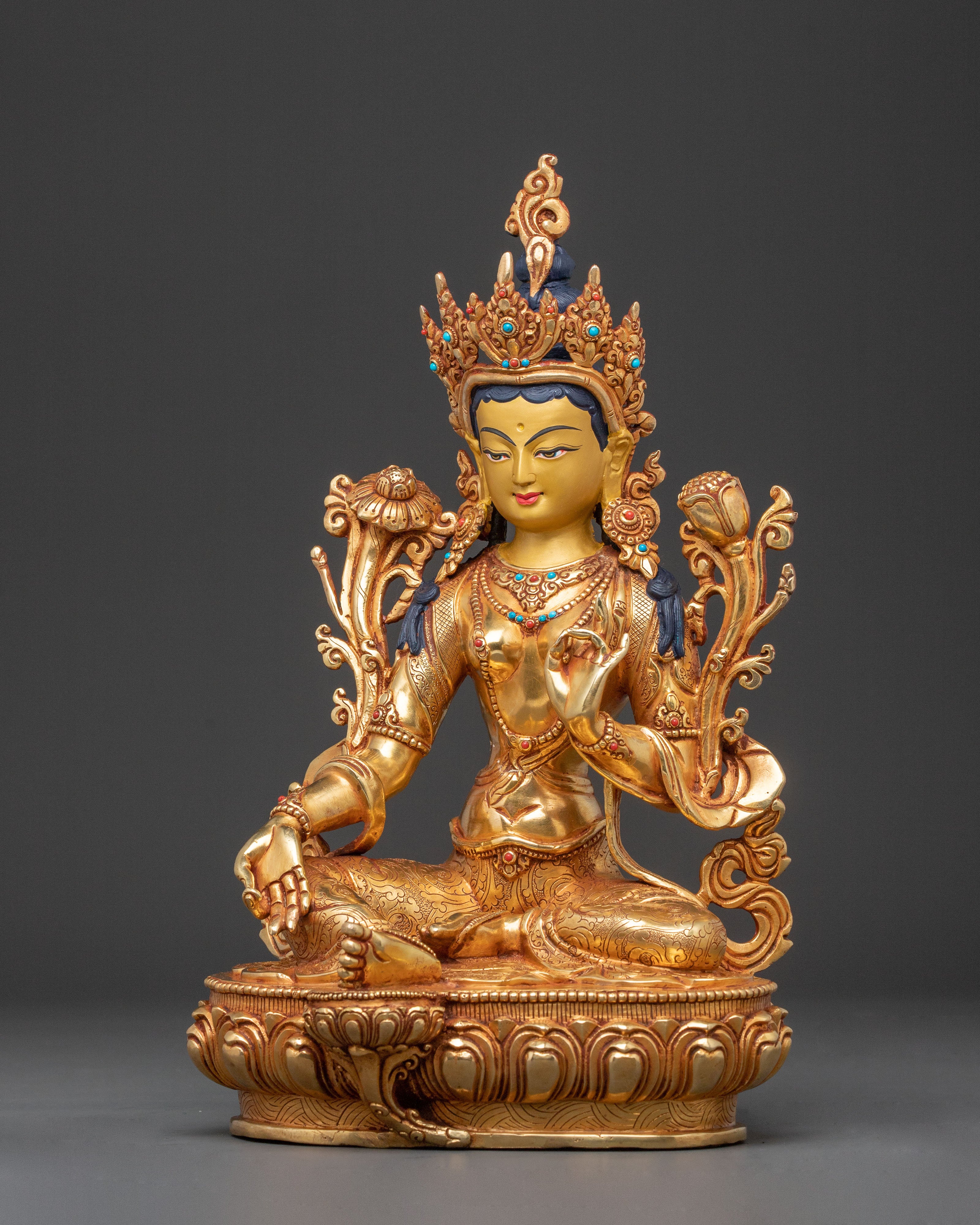 Green Tara Healing Handcrafted Statue | Goddess of Compassion