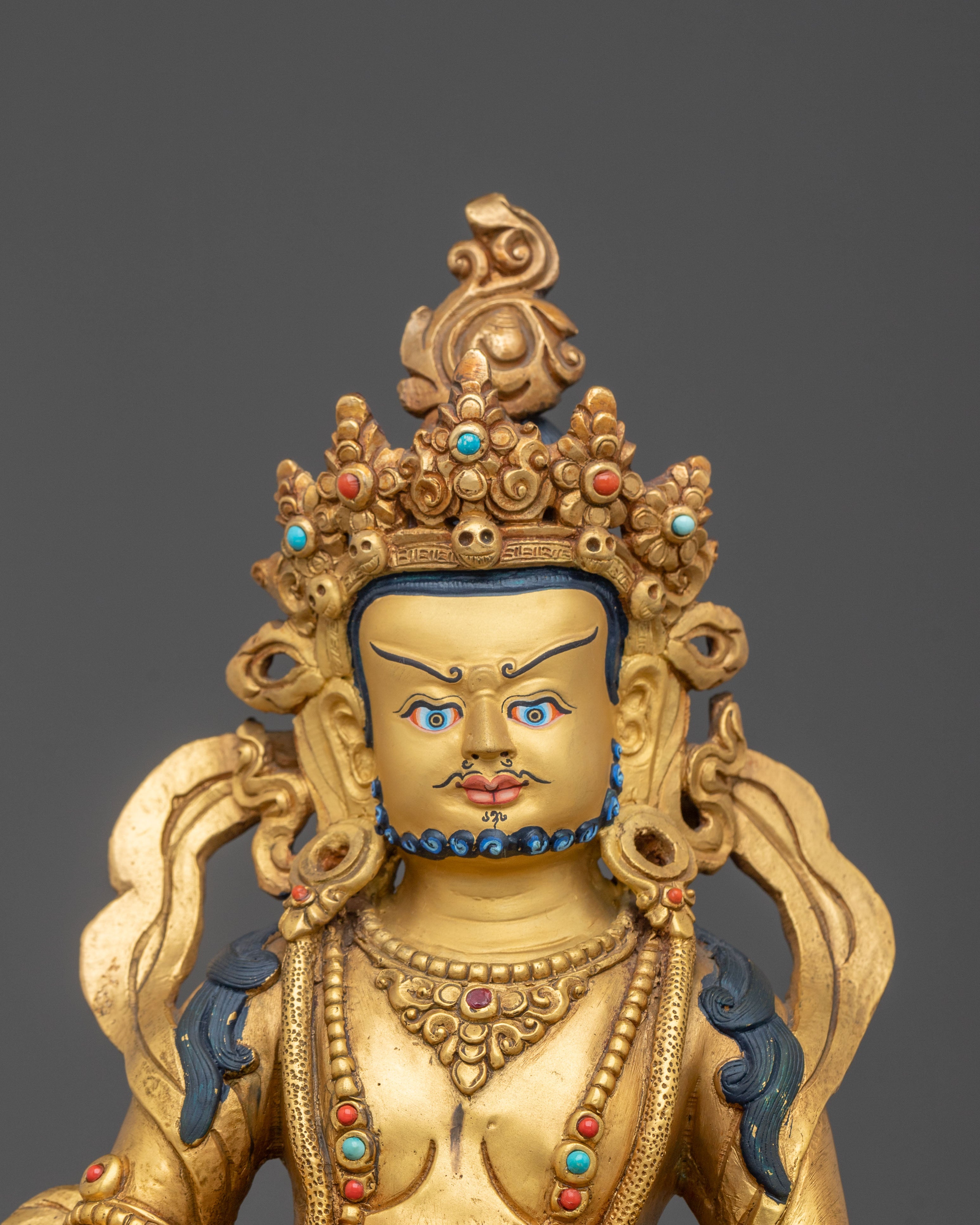 Jambhala Statue | Handcrafted Copper Gold Gilded Figurine