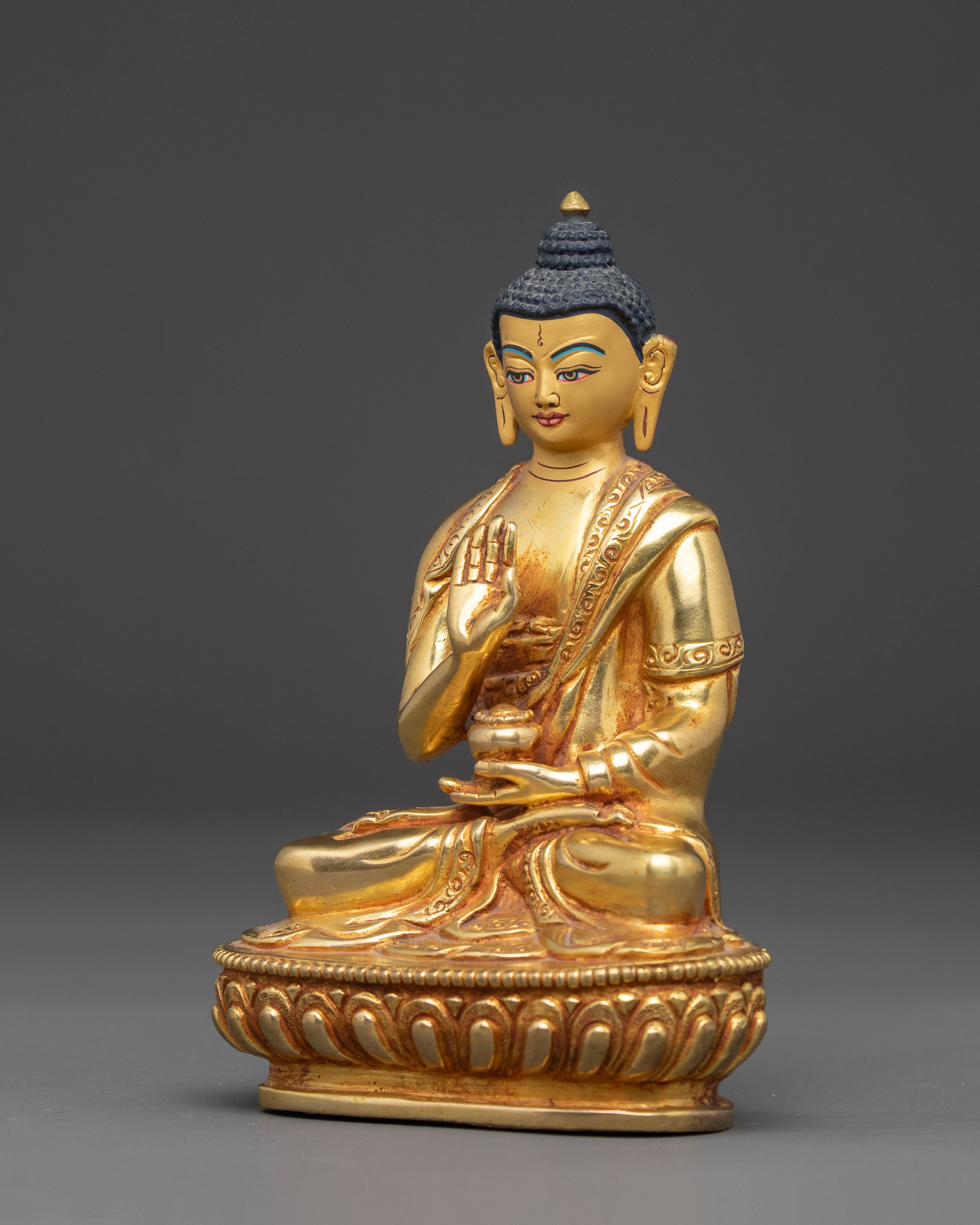 Amoghasiddhi Buddha Copper Statue | Nepalese Buddhist Art