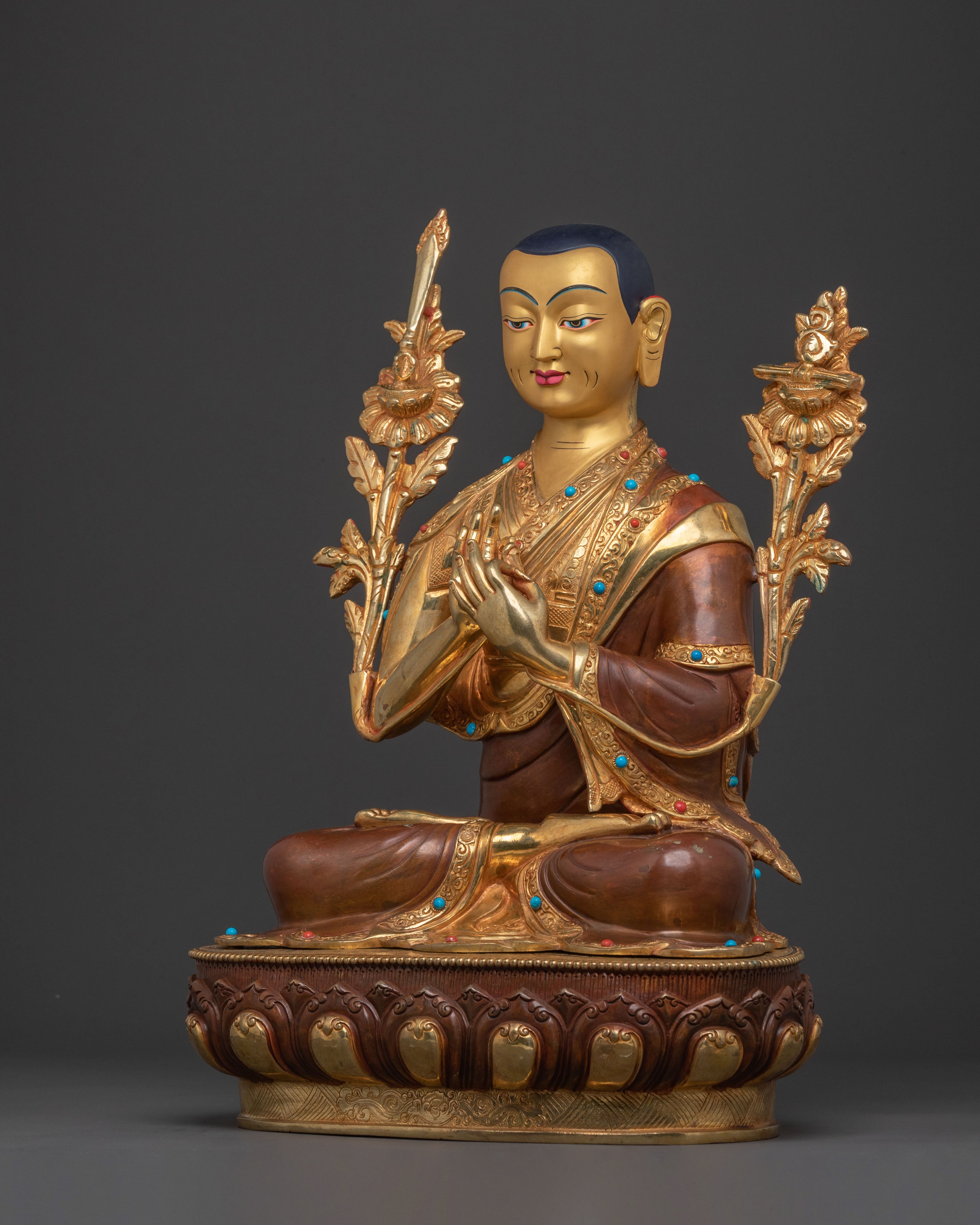 Handcrafted Tsongkhapa Traditional Statue with Disciples