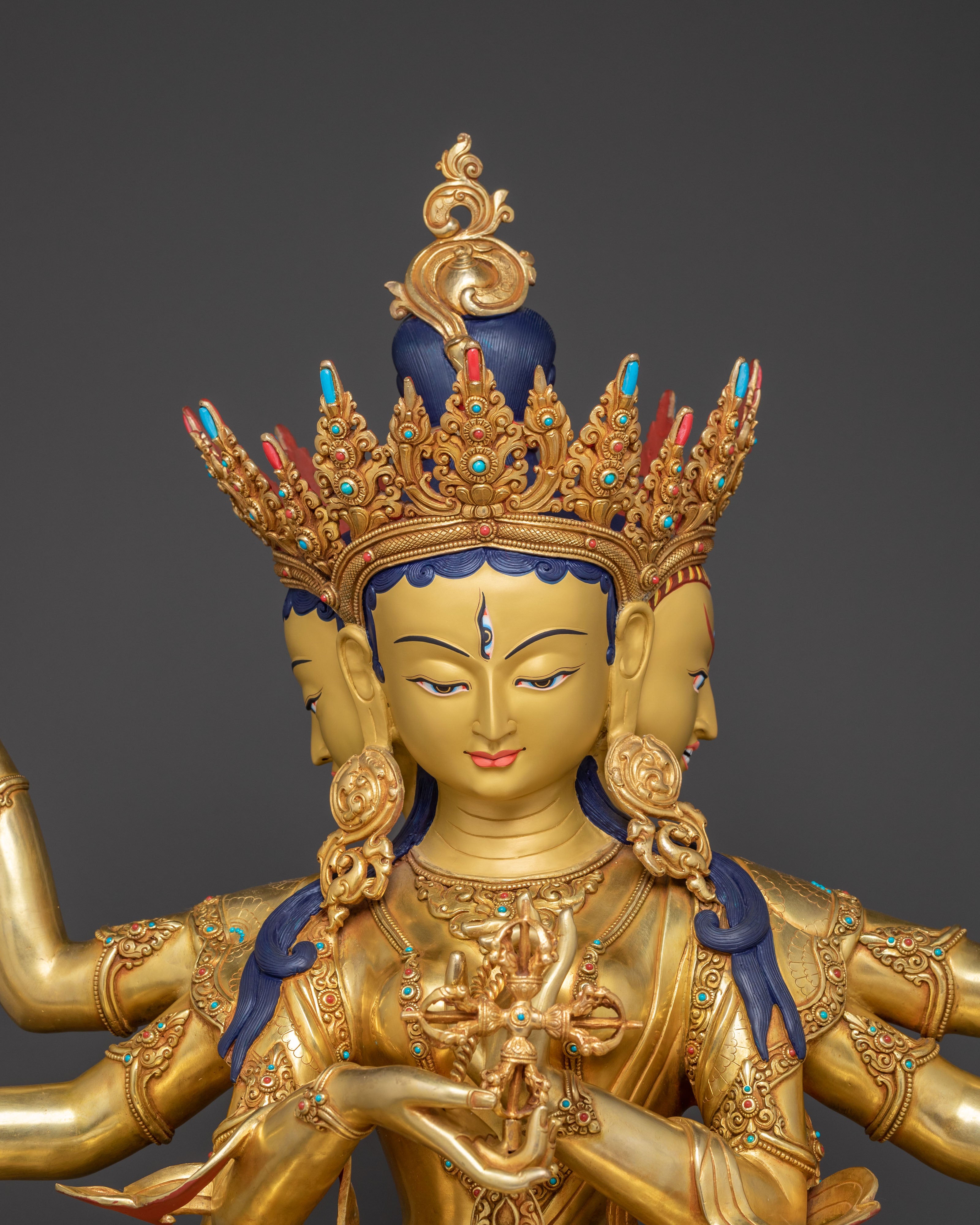 Handcrafted Namgyalma Sacred Statue – 24K Gold Gilded Masterpiece