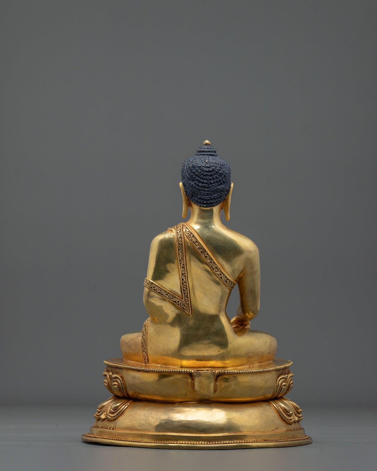 Shakyamuni Buddha Copper Statue | 24k Gold Gilded Figurine