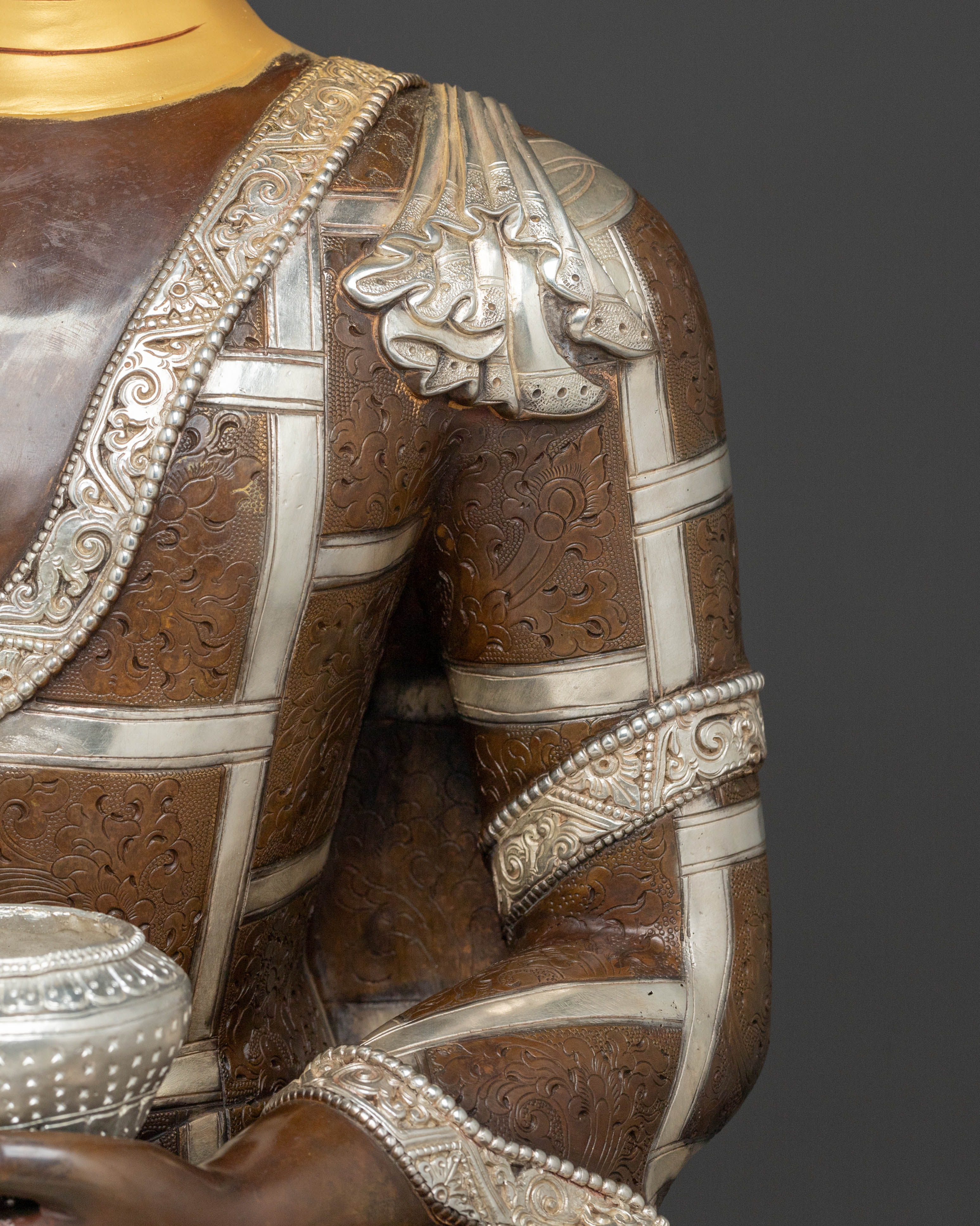 Shakyamuni Buddha: Monastic Golden Figurine