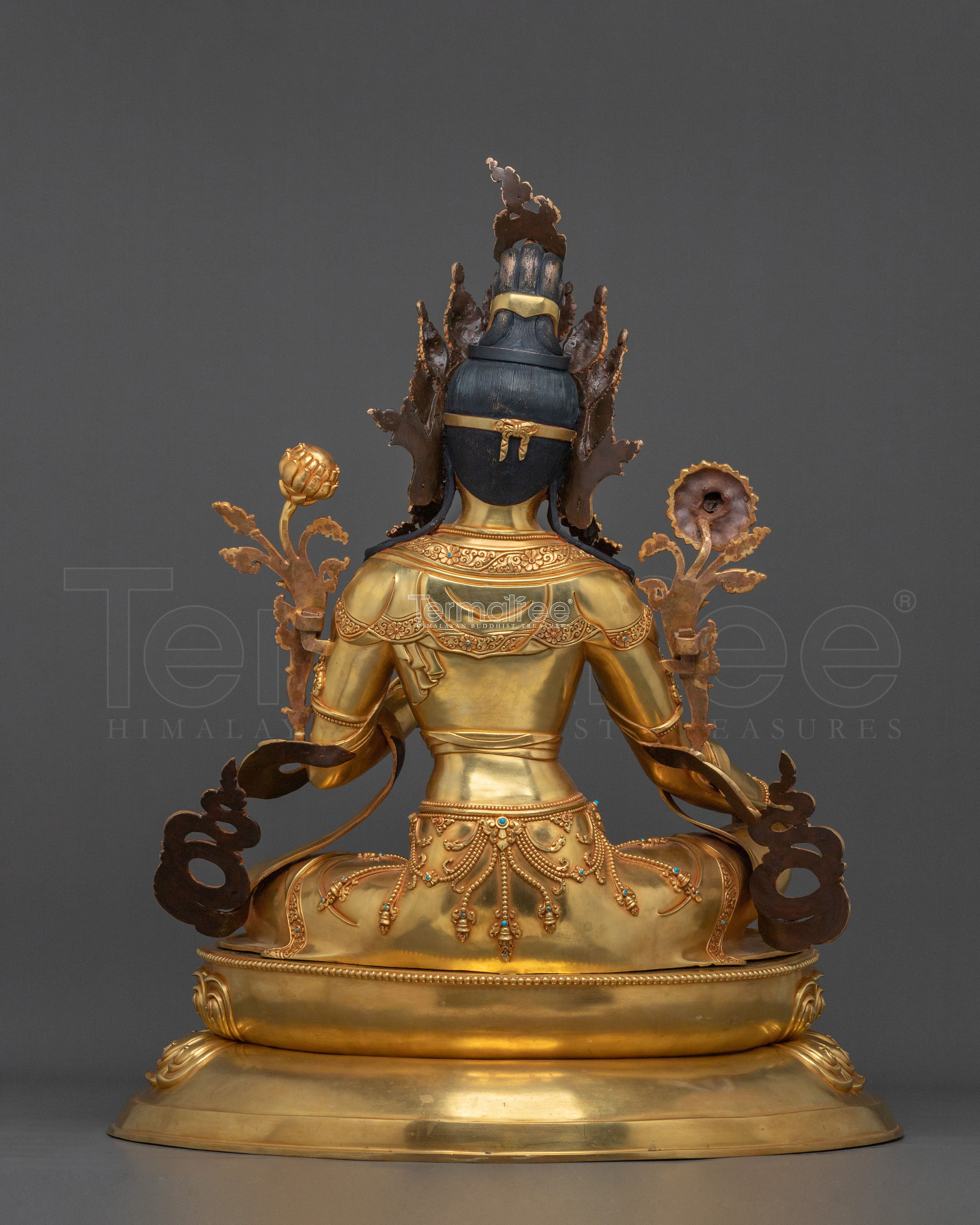 Handmade Green Tara Sculpture | Sacred Goddess