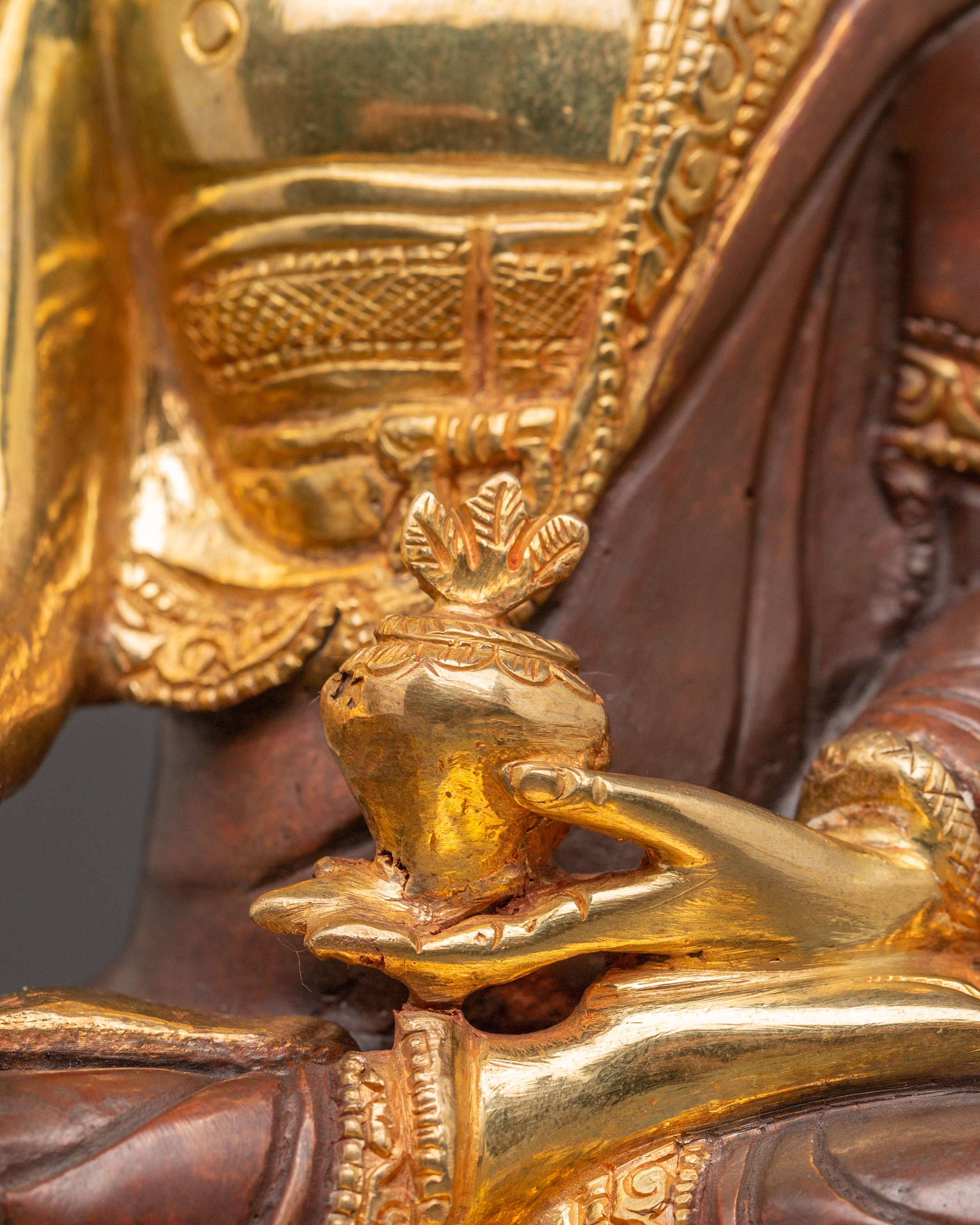 24K Gold Glided Statue Of Healing Buddha | Peaceful Statue