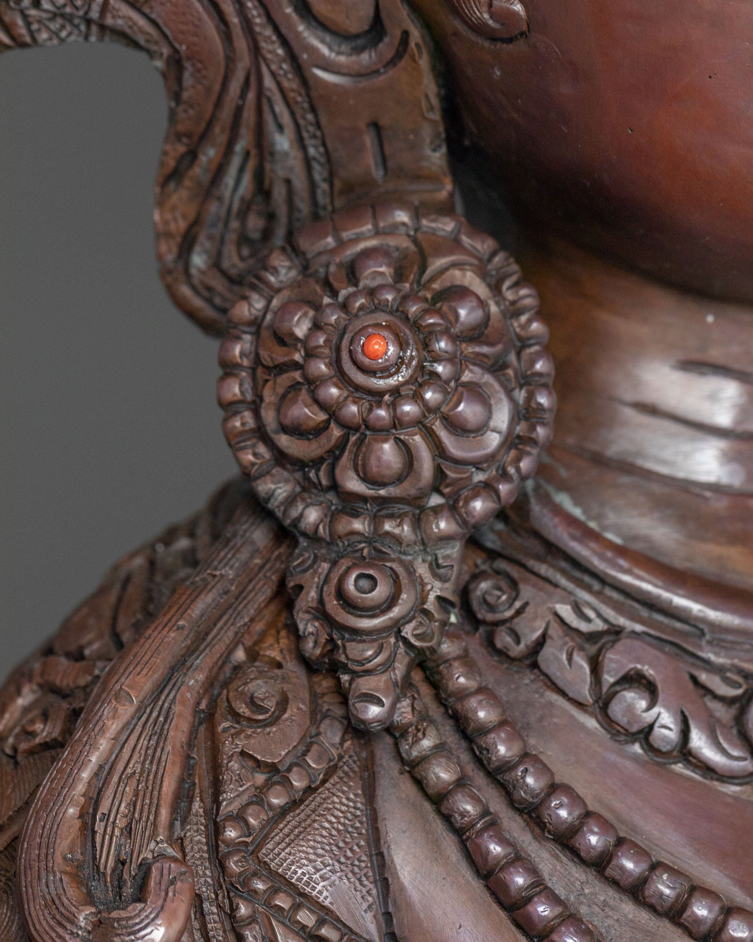 Green Tara Statue | Serene Oxidized Copper Guardian