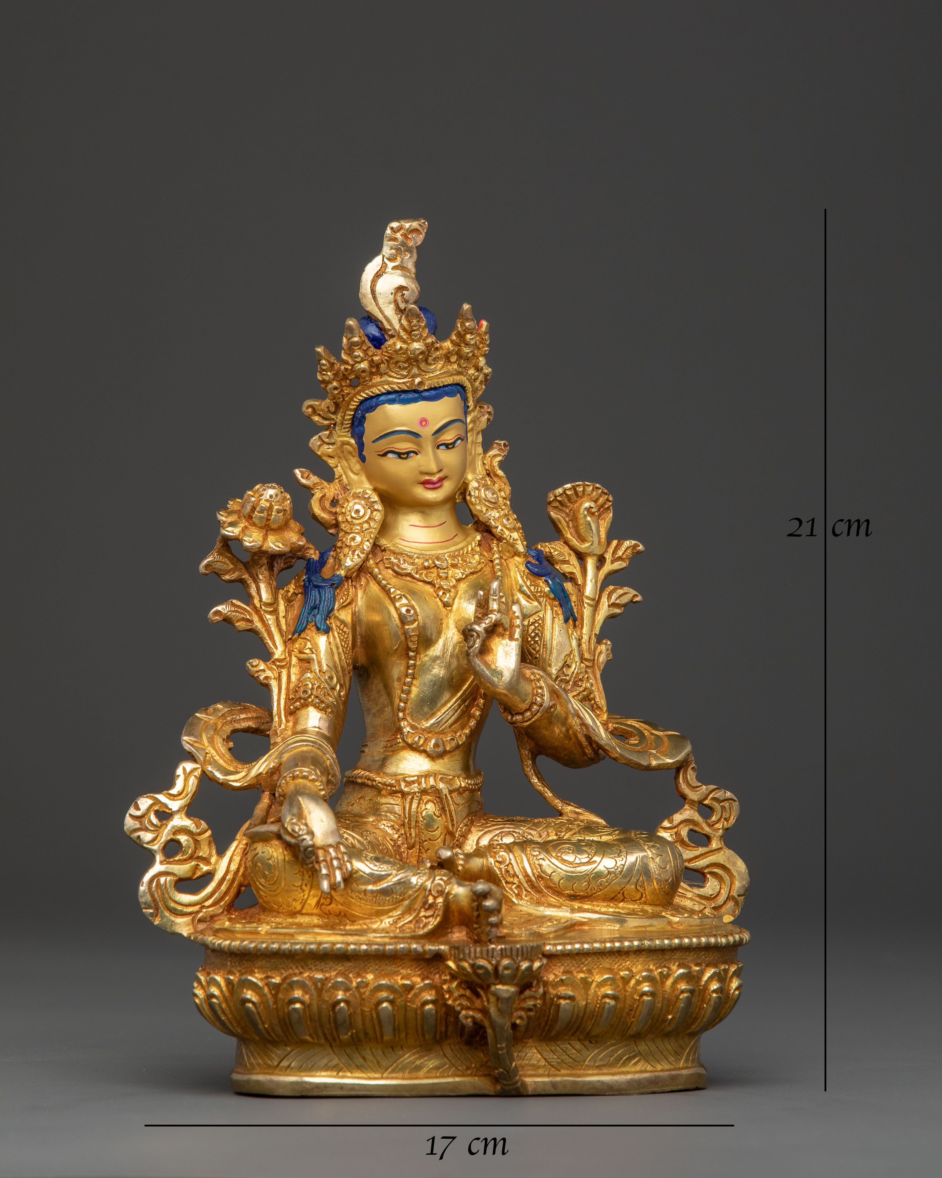 Handcrafted Green Tara Spiritual Sculpture