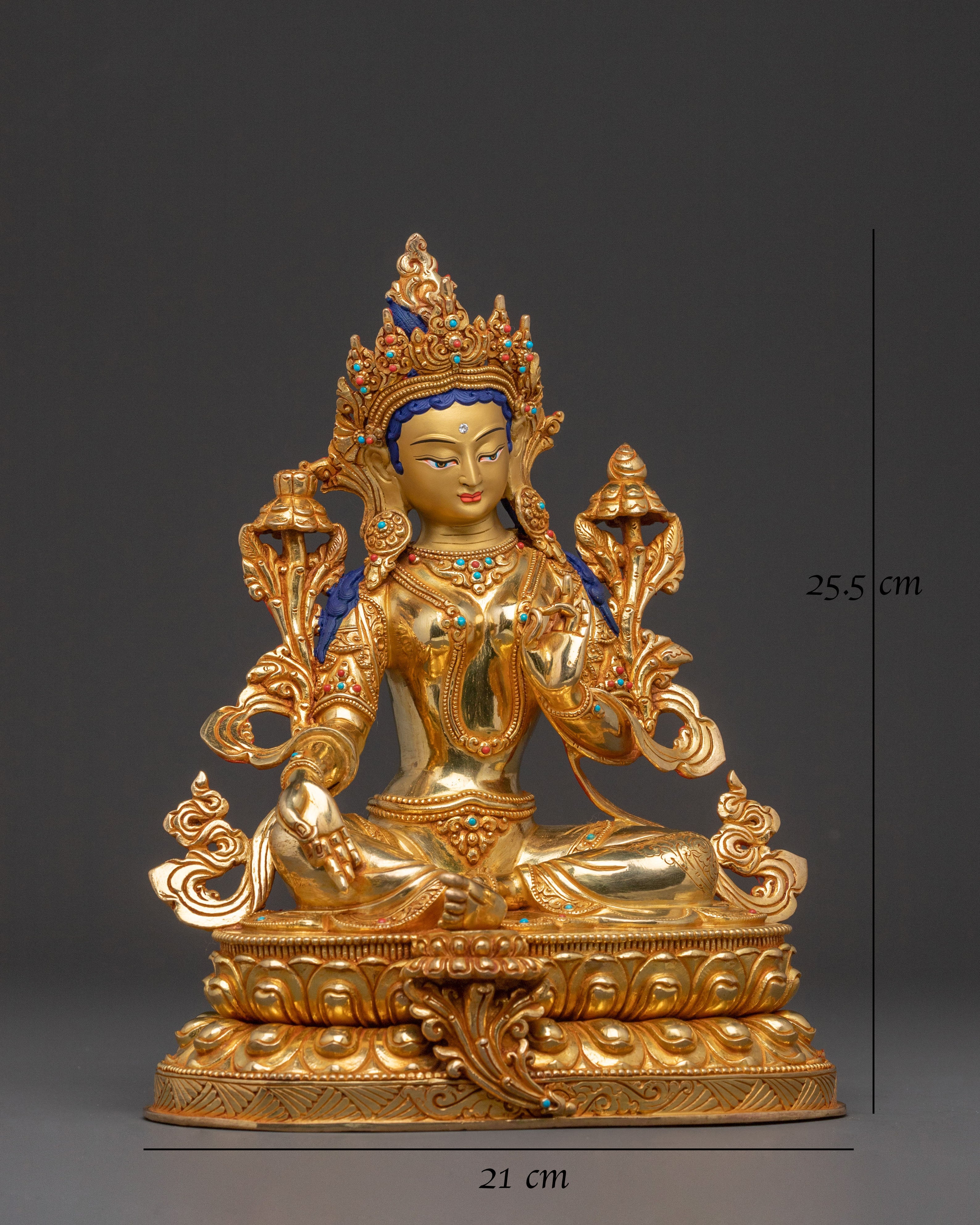 Handcrafted Green Tara Goddess Statue