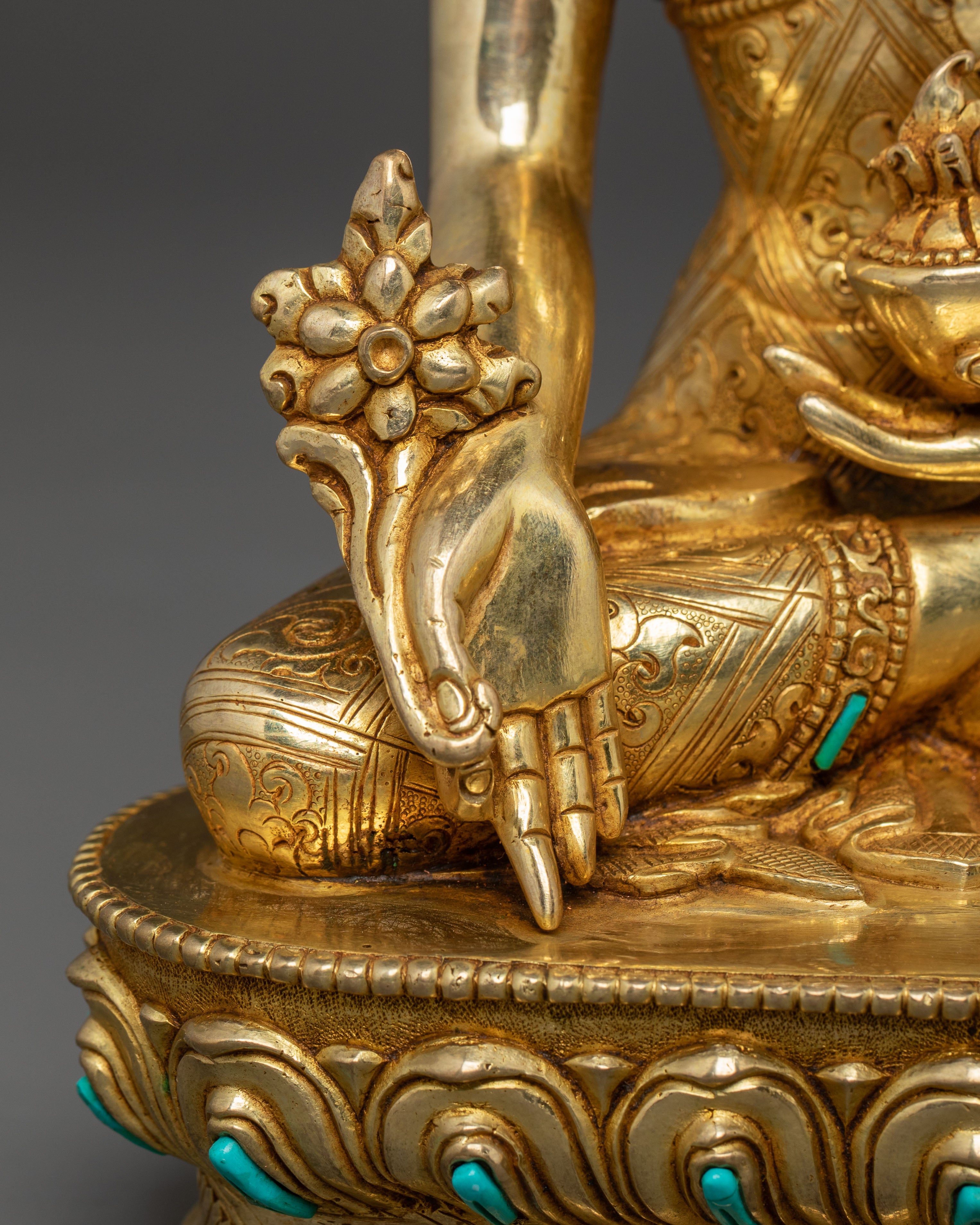 Medicine Buddha Handmade Golden Statue | Healing Buddha