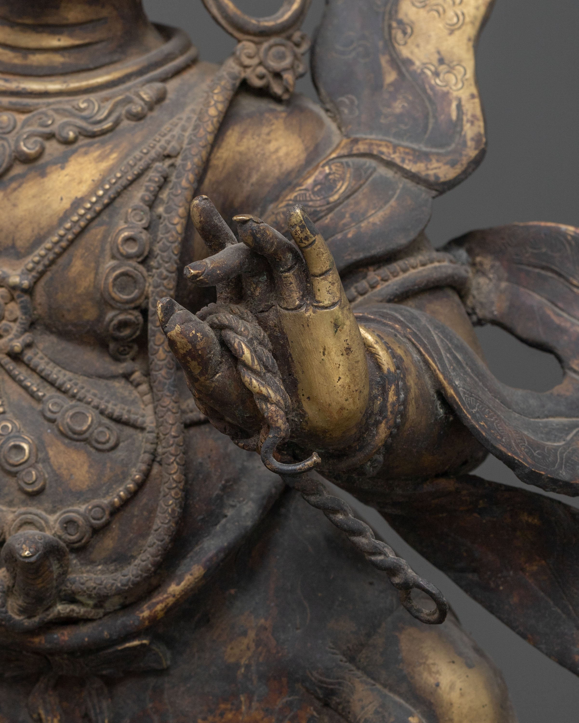 Himalayan Vajrapani Sculpture | Oxidized Copper Art