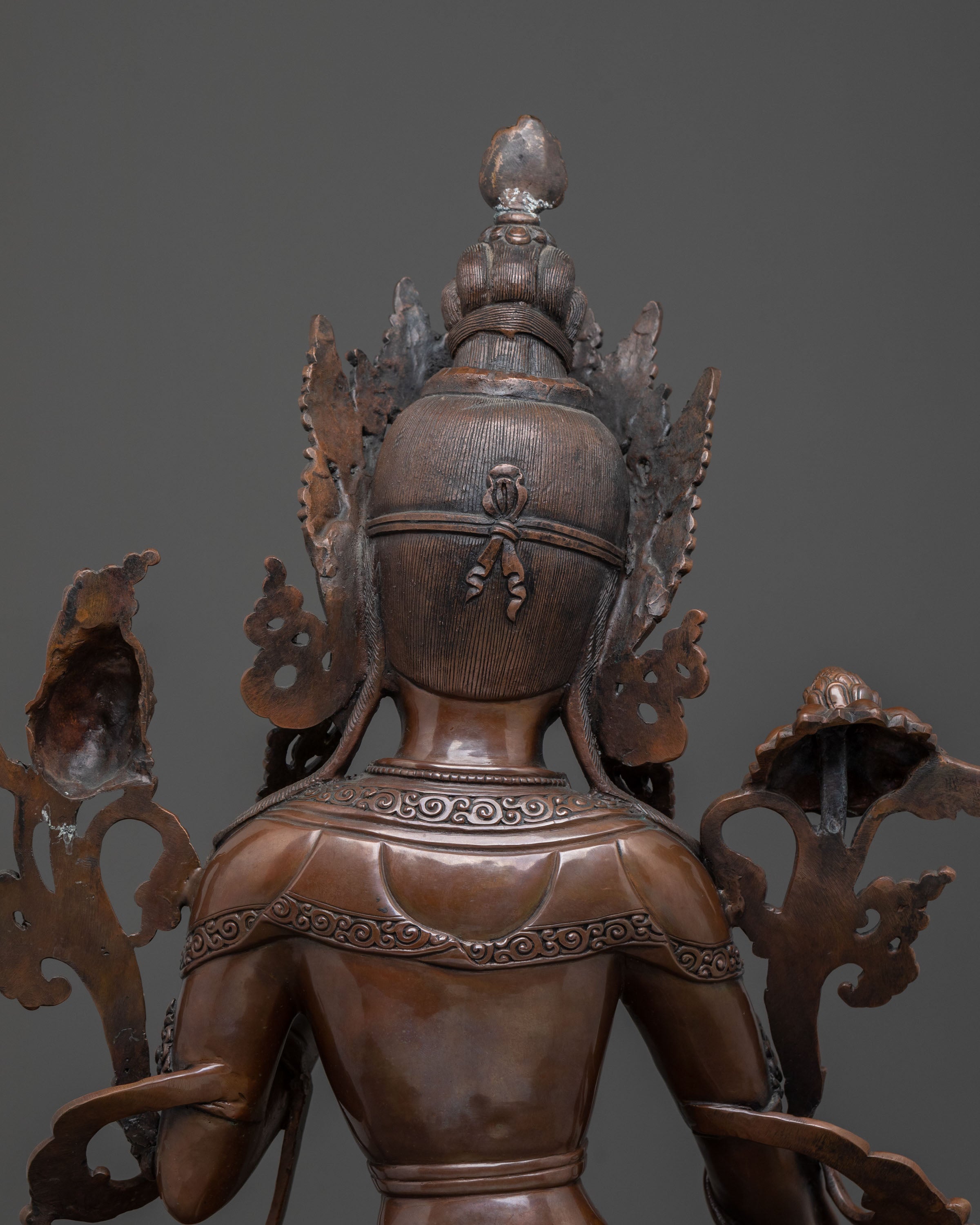 Goddess White Tara Statue | Oxidized Copper Figurine