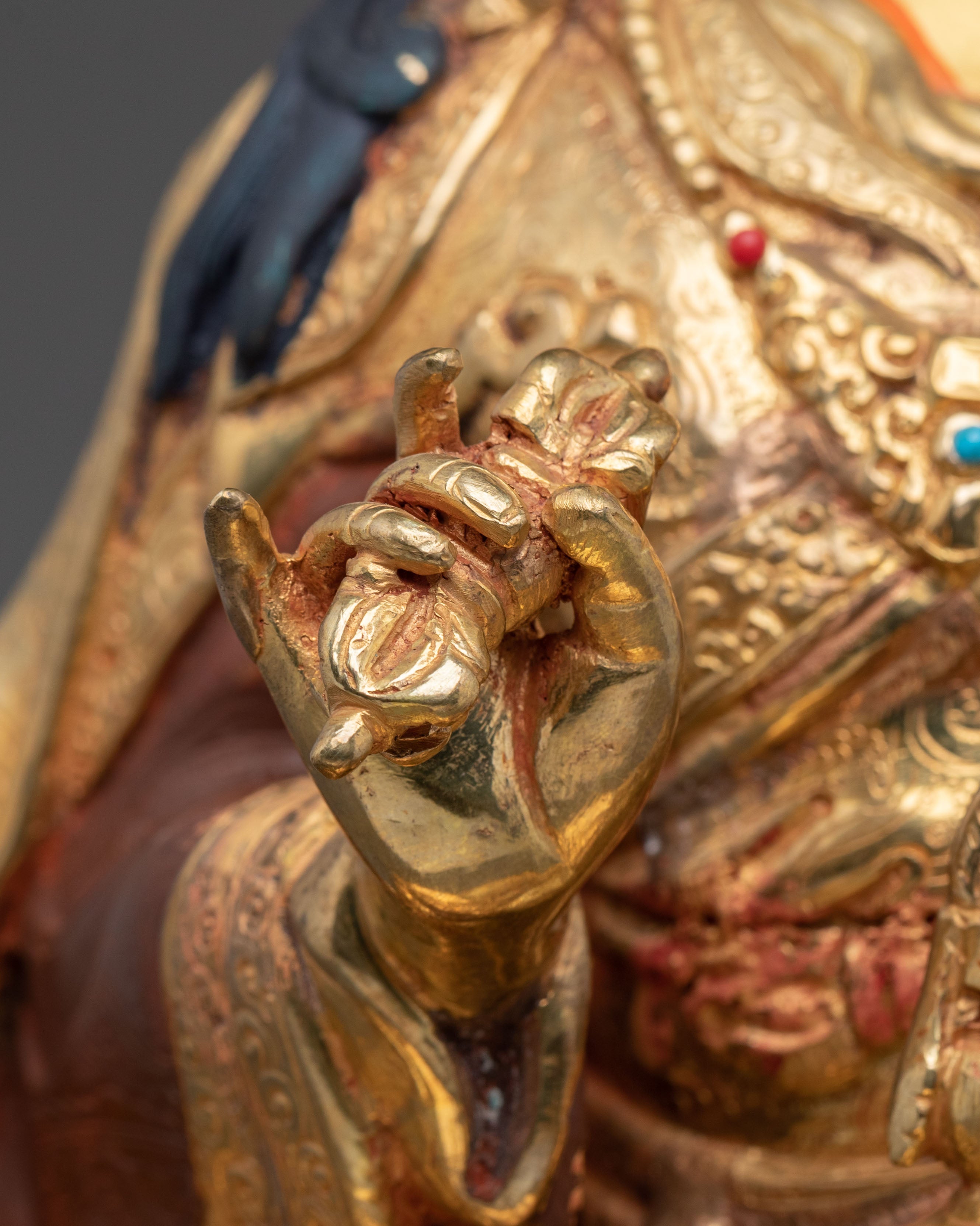 Guru Tsokye Dorje Buddhist Master Statue | 24K Gold Gilded