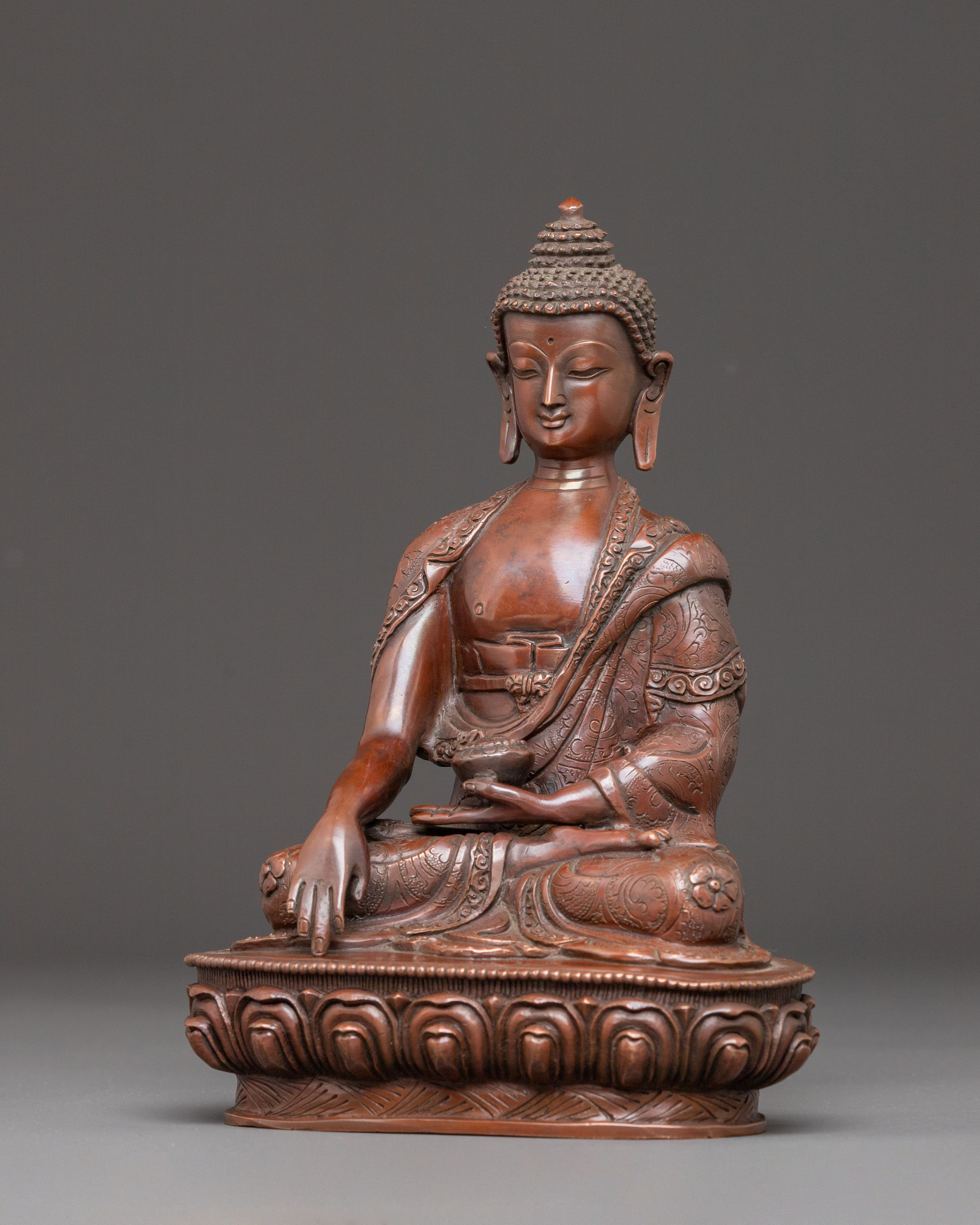 Buddha Shakyamuni, Handcrafted Copper Statue | Enlightenment Symbol
