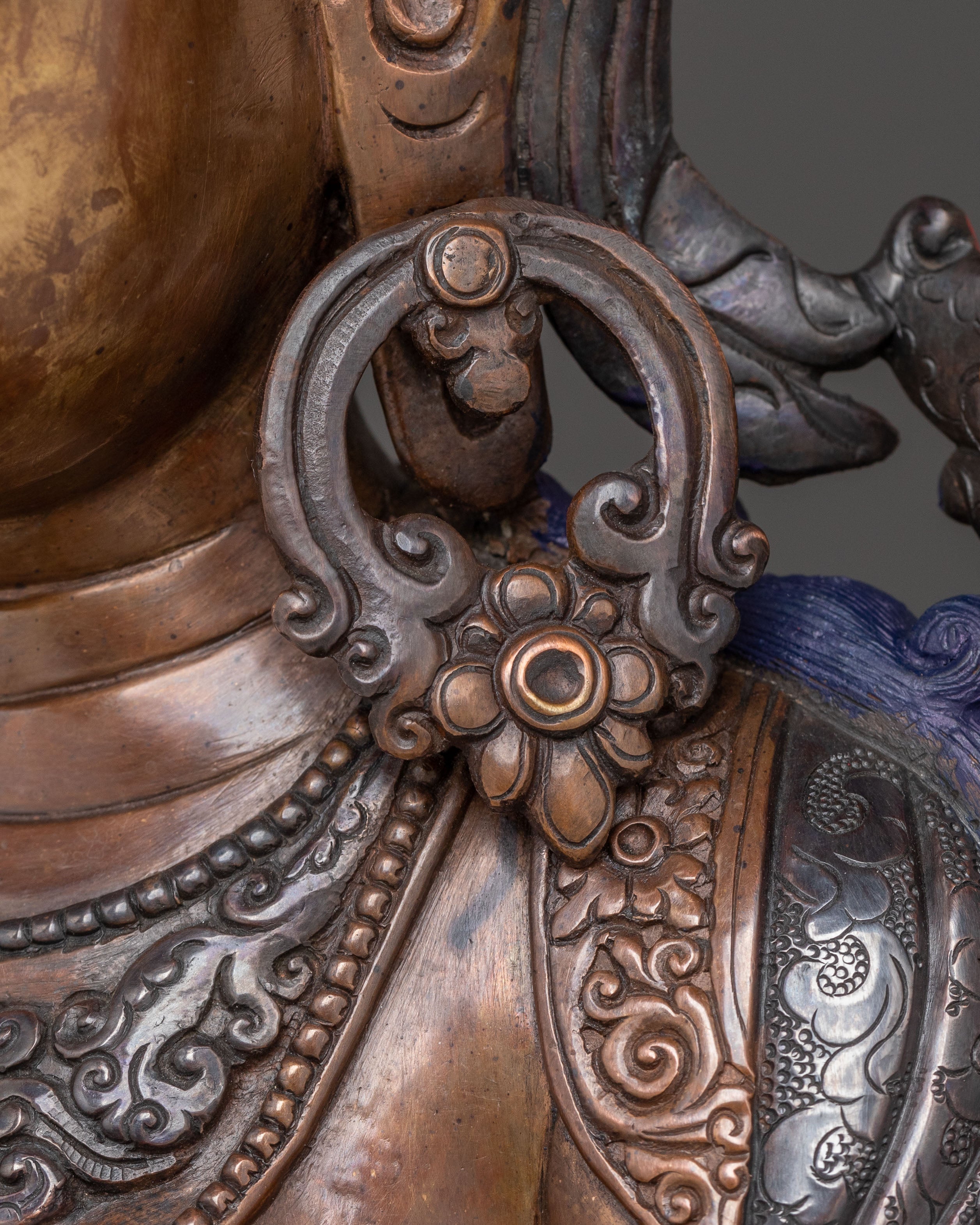 Copper Statue of Green Tara: Oxidized Himalayan Artistry