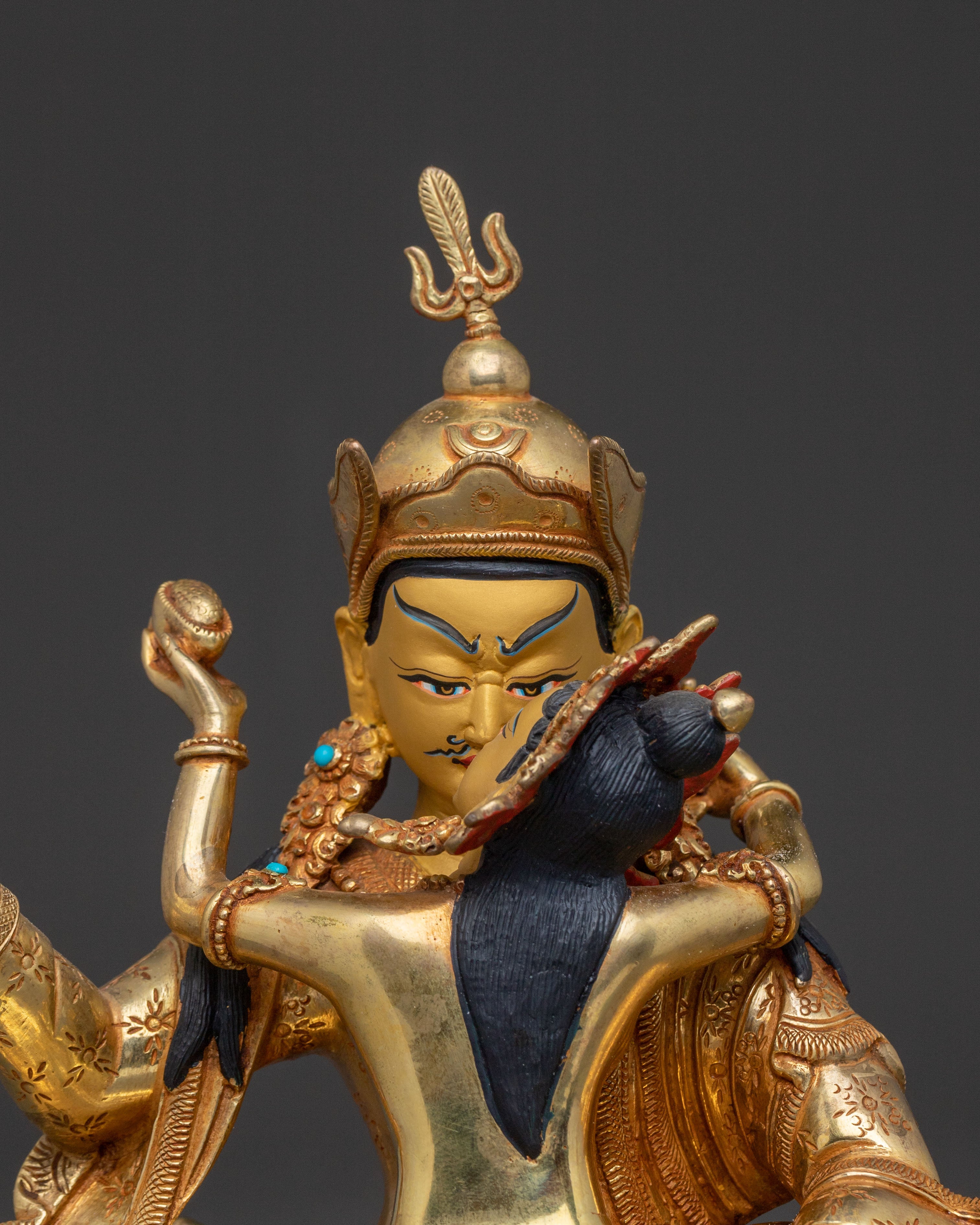 Padmasambhava Sacred Blessing Statue | 24K Gold Gilded