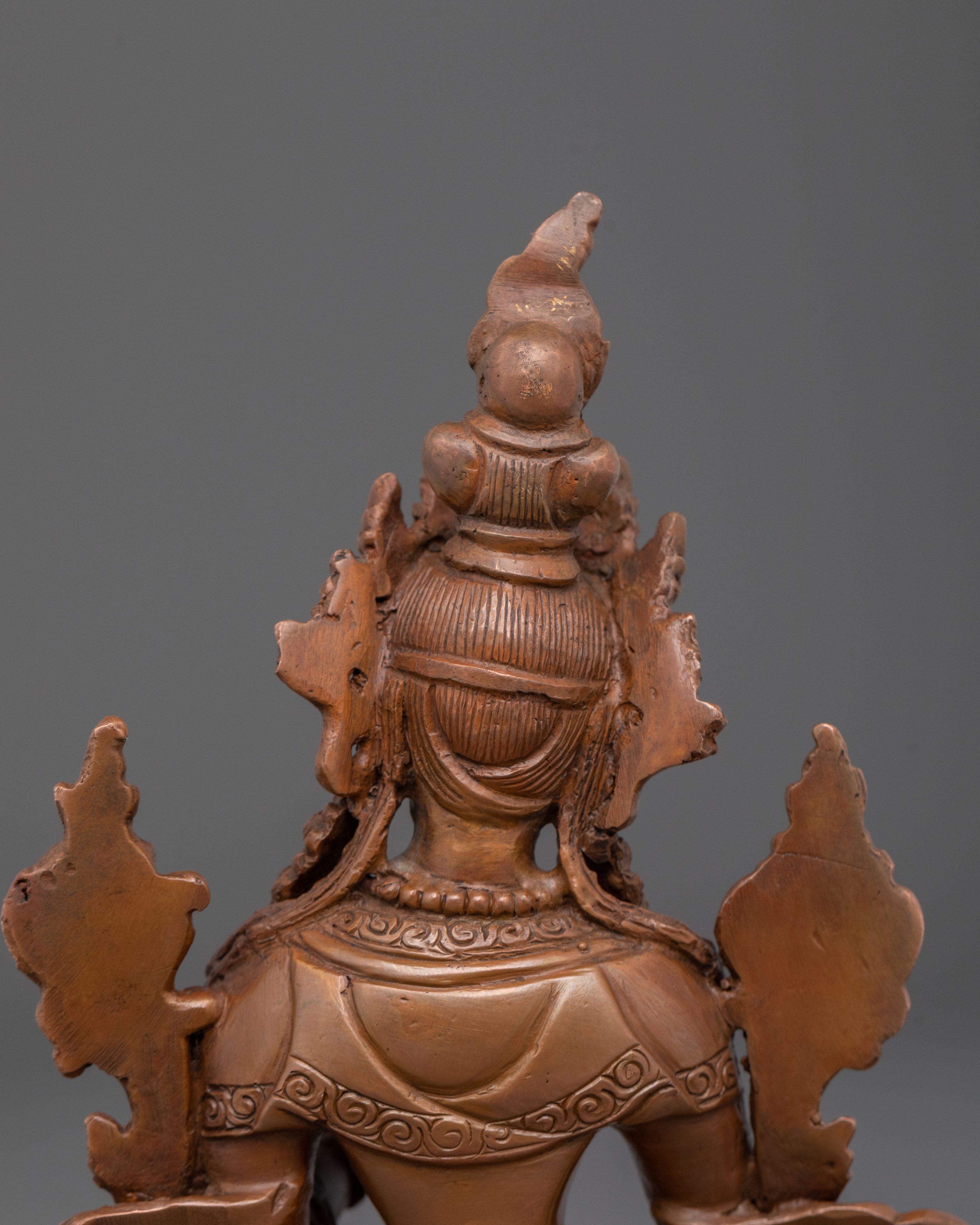 White Tara Statue | Oxidized Copper Serenity