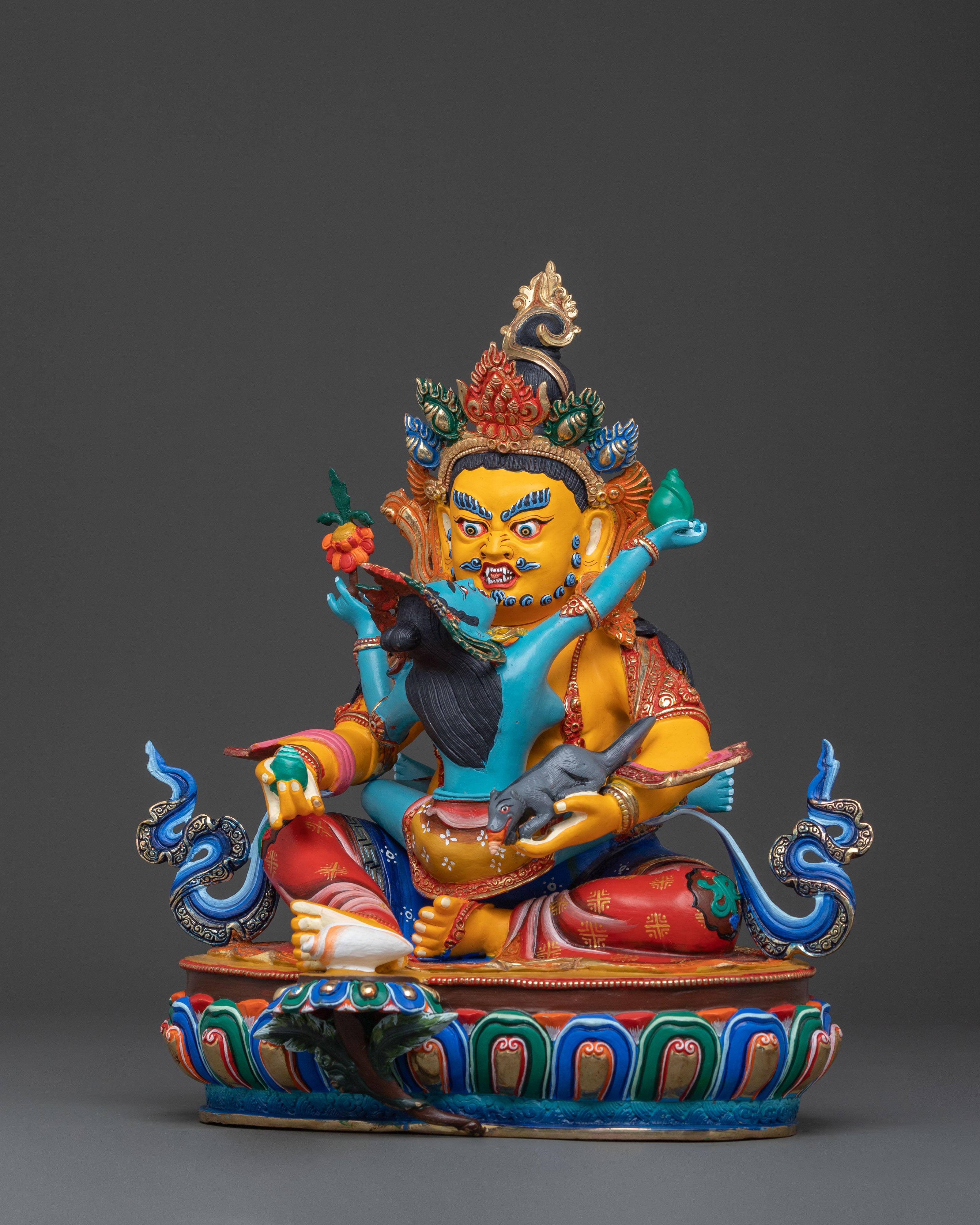 Green Dzambhala Sacred Idol | Buddhist Wealth Deity