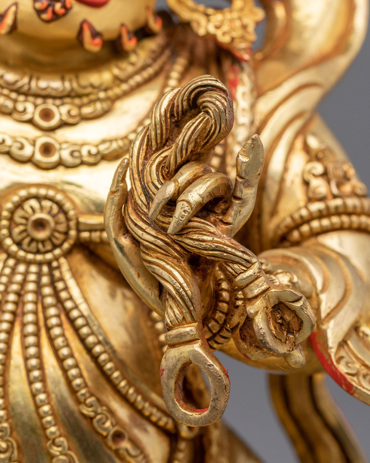 Sacred Bodhisattva Vajrapani Golden Sculpture | 24K Gold Gilded