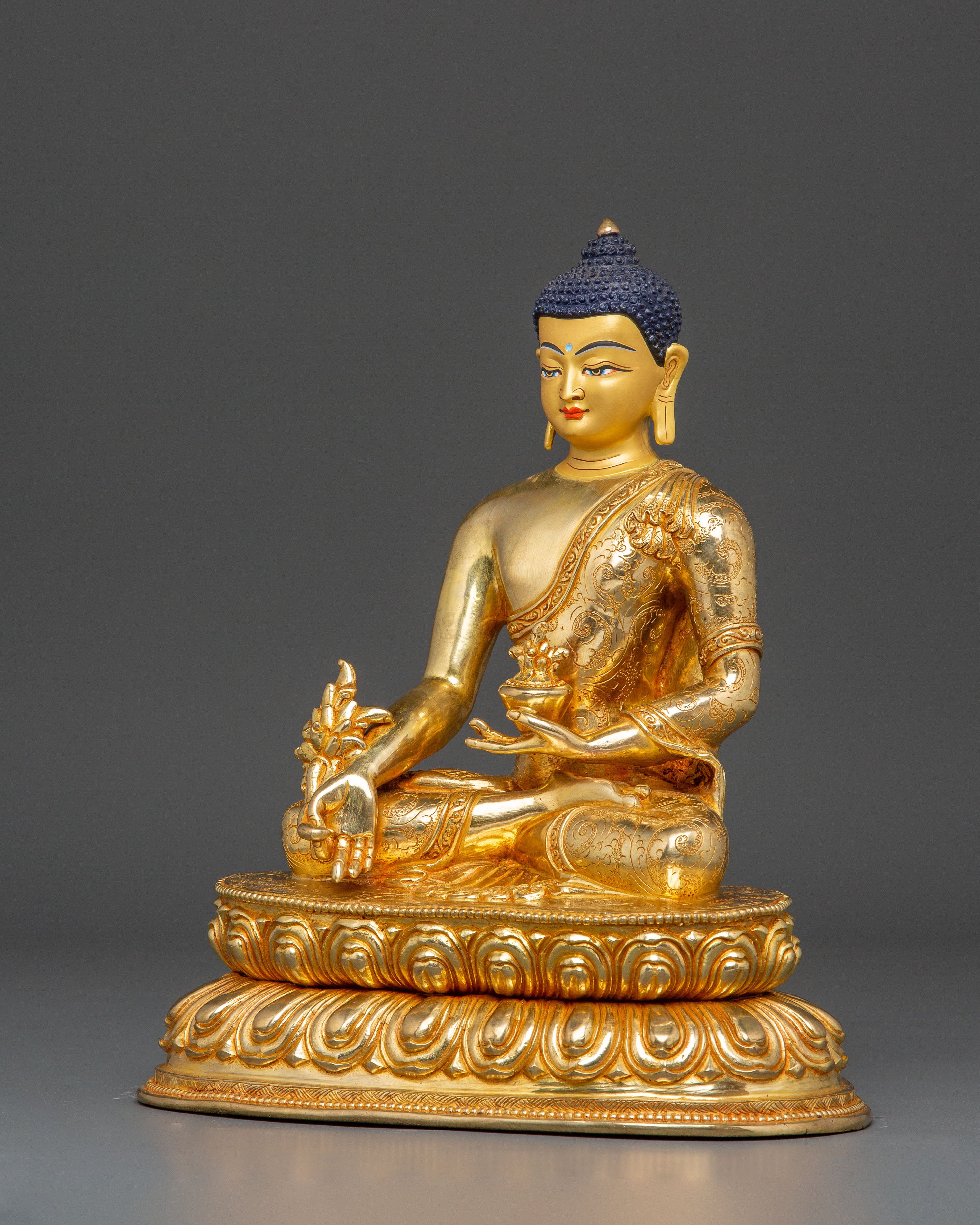 Handmade Three Buddha Golden Statue Set | Buddha Trinity Artwork