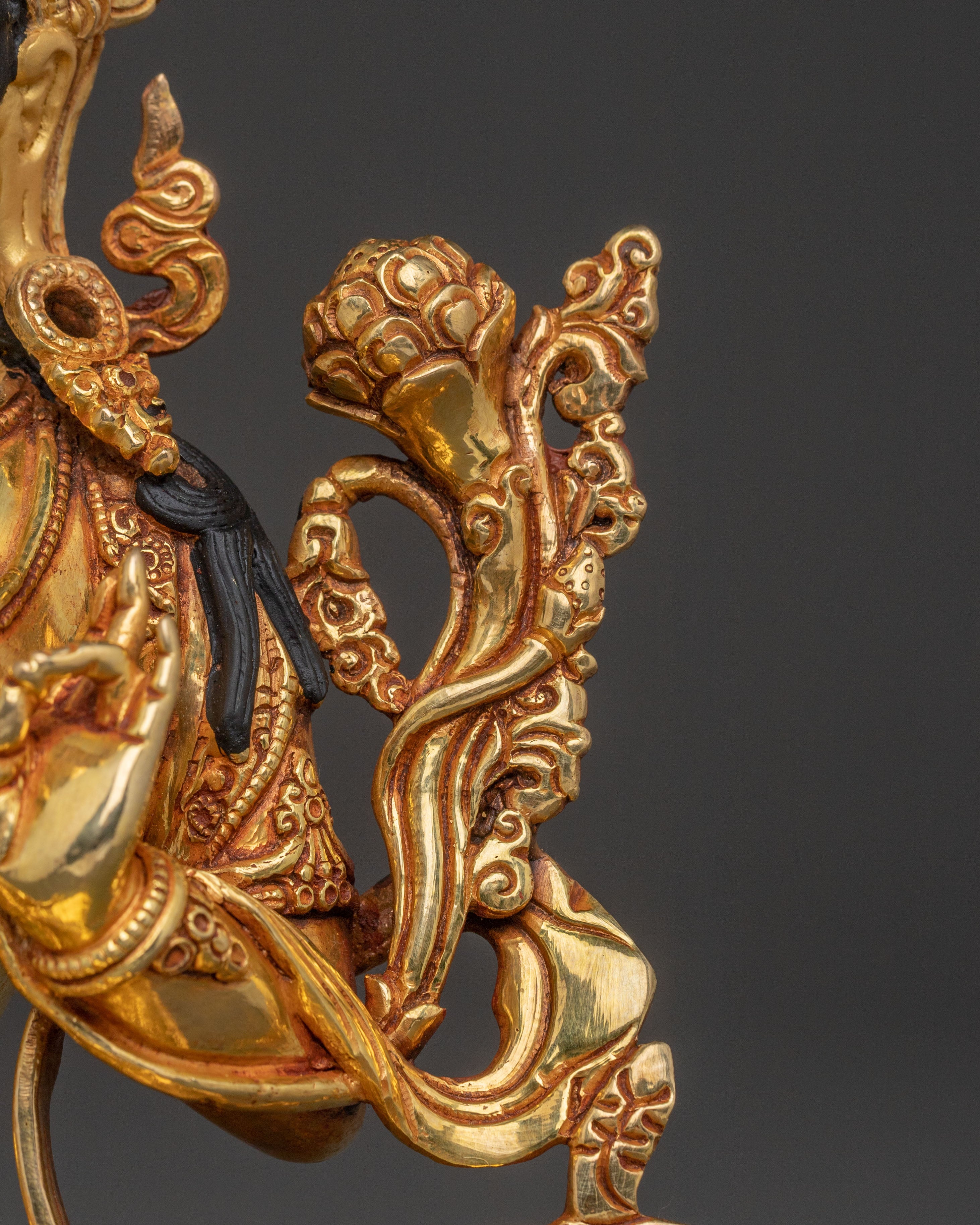 Green Tara Fearless Guardian Statue - 24K Gold Gilded