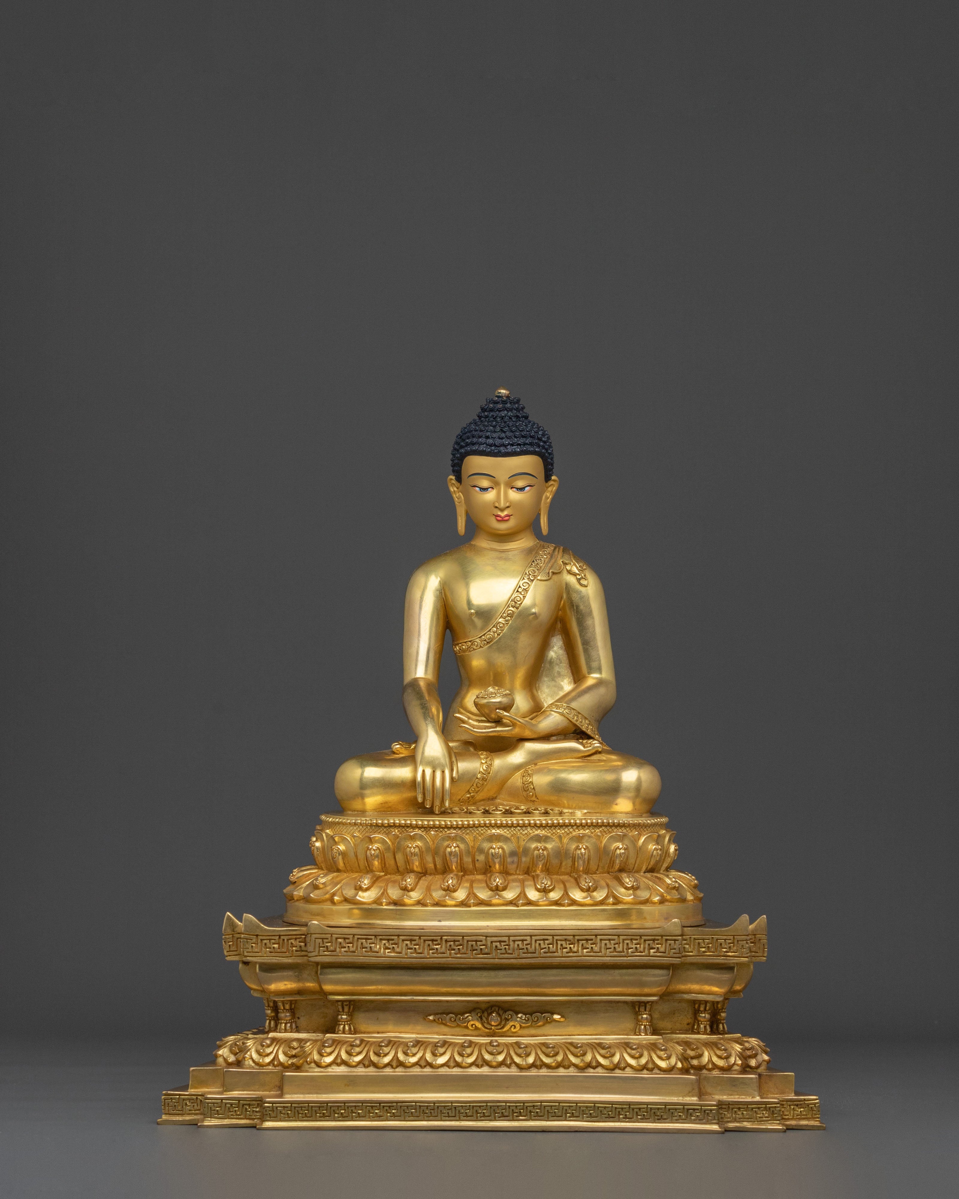 Shakyamuni Buddha Sculpture Seated on a Throne