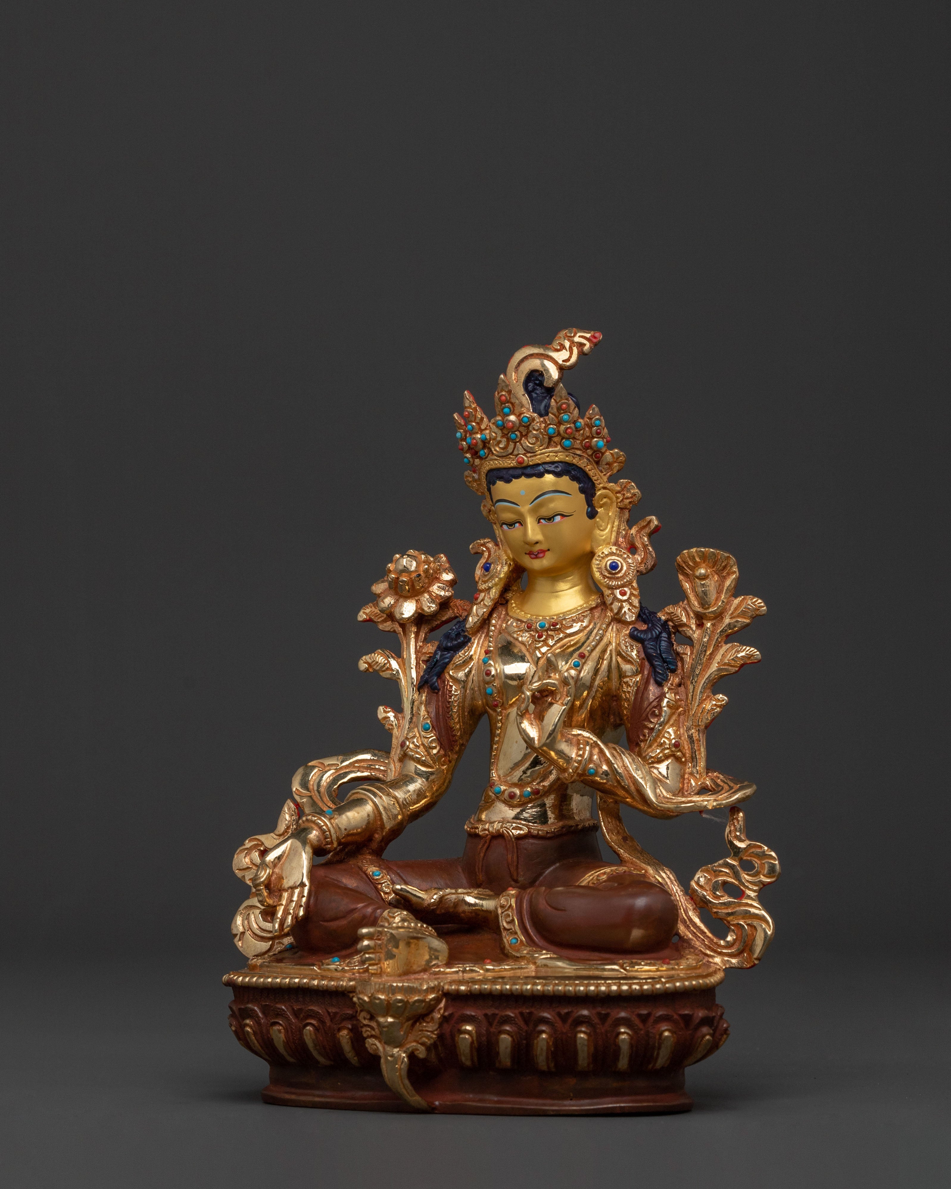 Green Tara Golden Figure | Healing Power
