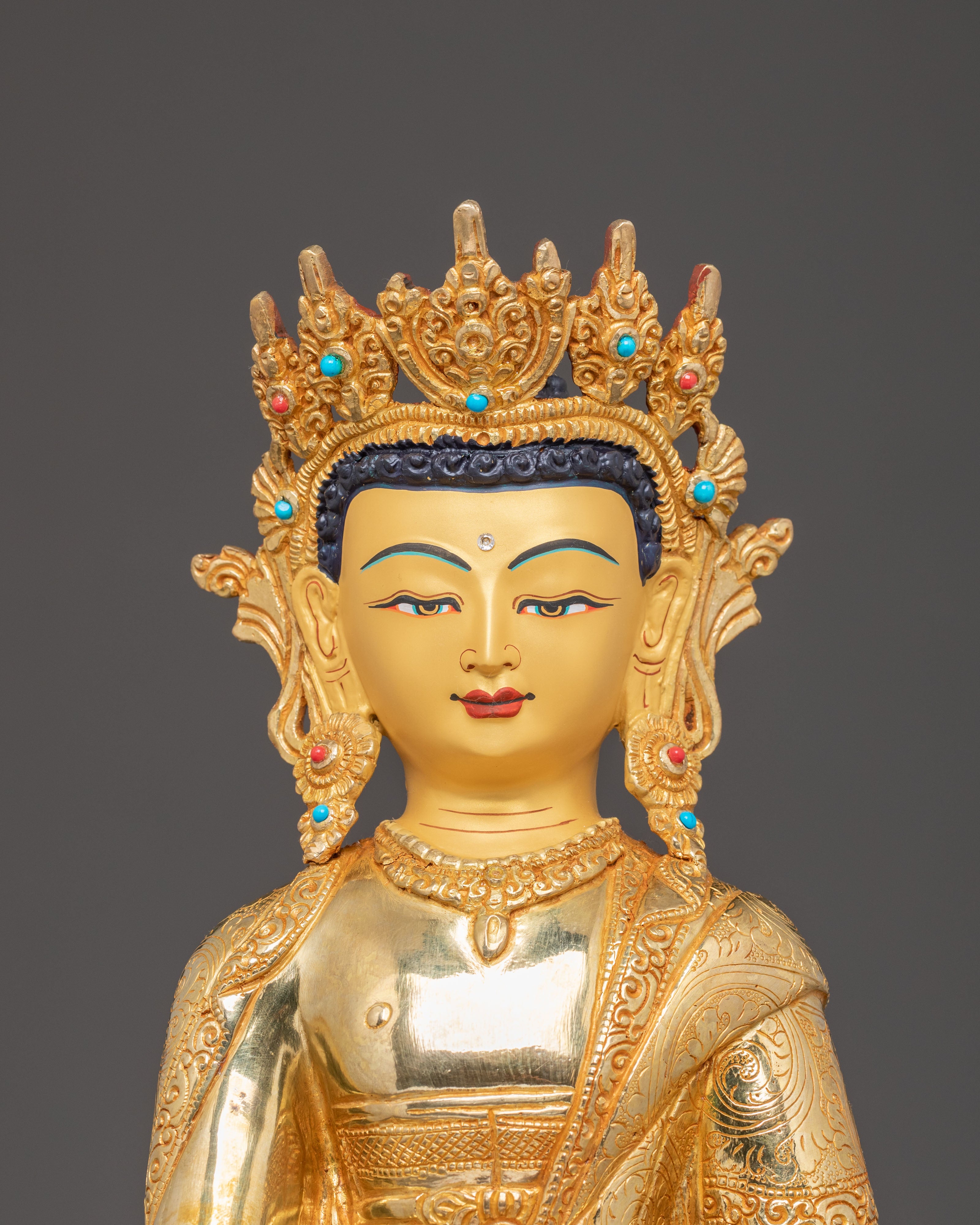 Shakyamuni Buddha Golden Statue | Historical Buddha Sculpture