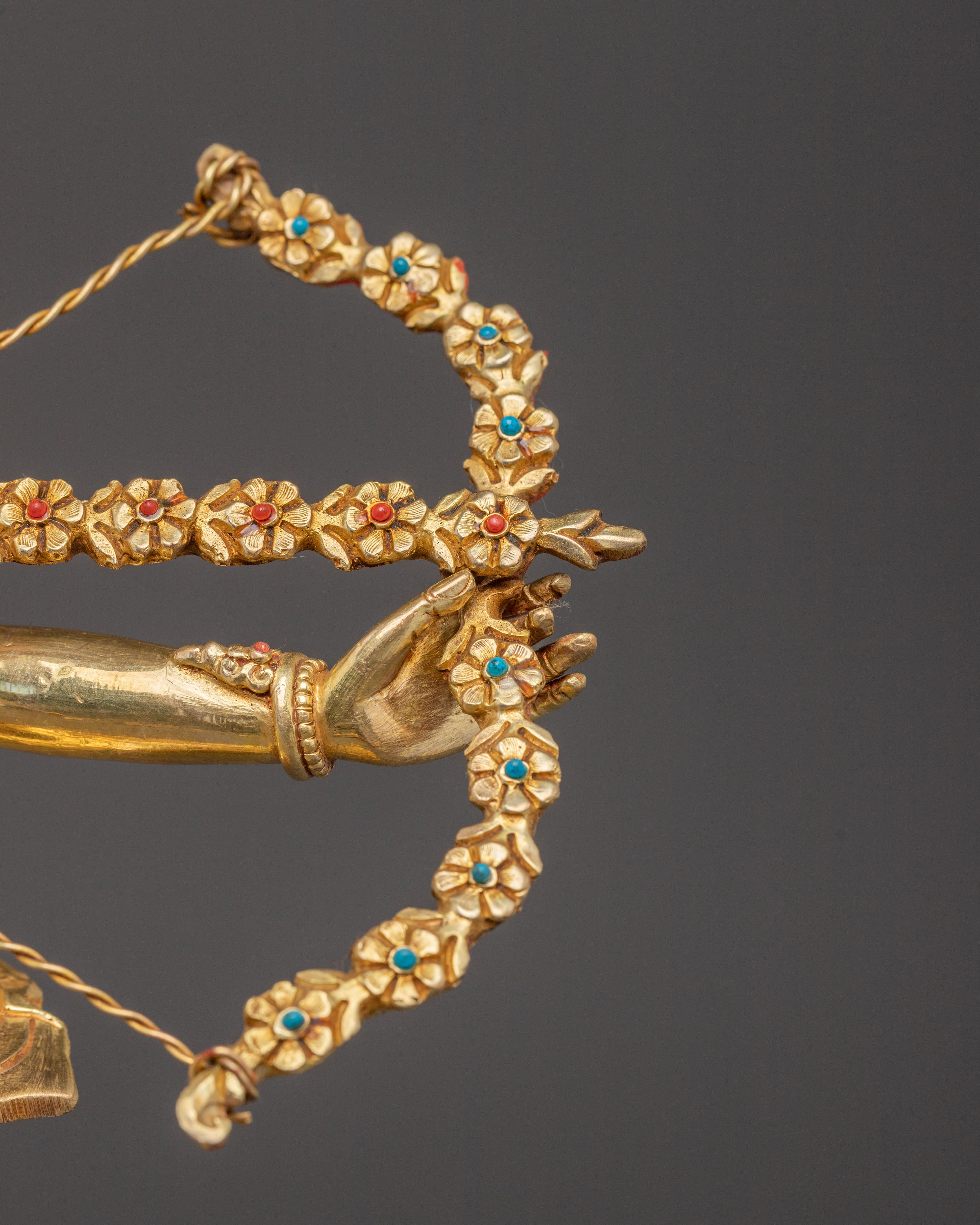 Golden Kurukulla Handmade Statue | Tibetan Buddhist Figurine