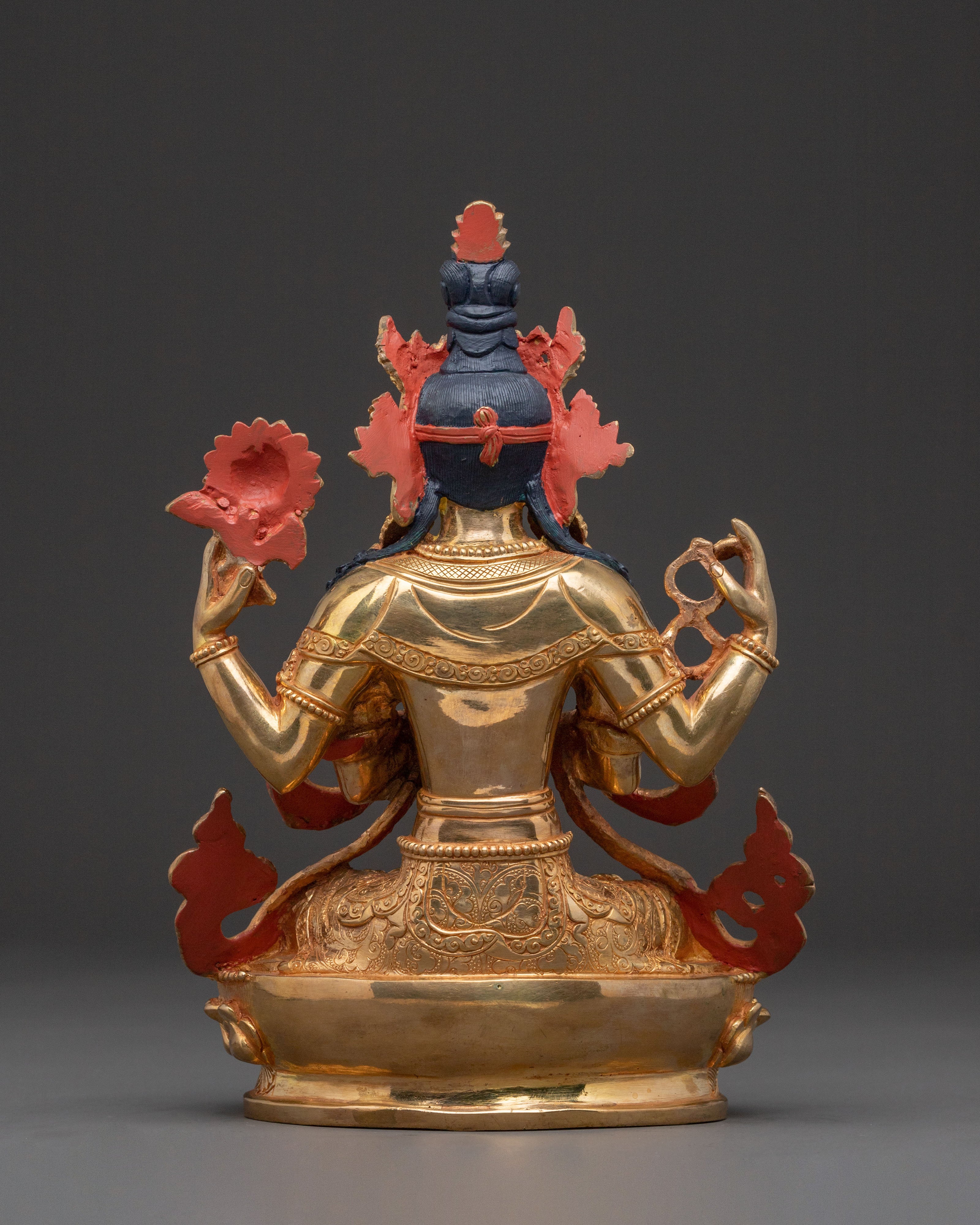 Chenrezig Golden Statue: Eyes of Compassion