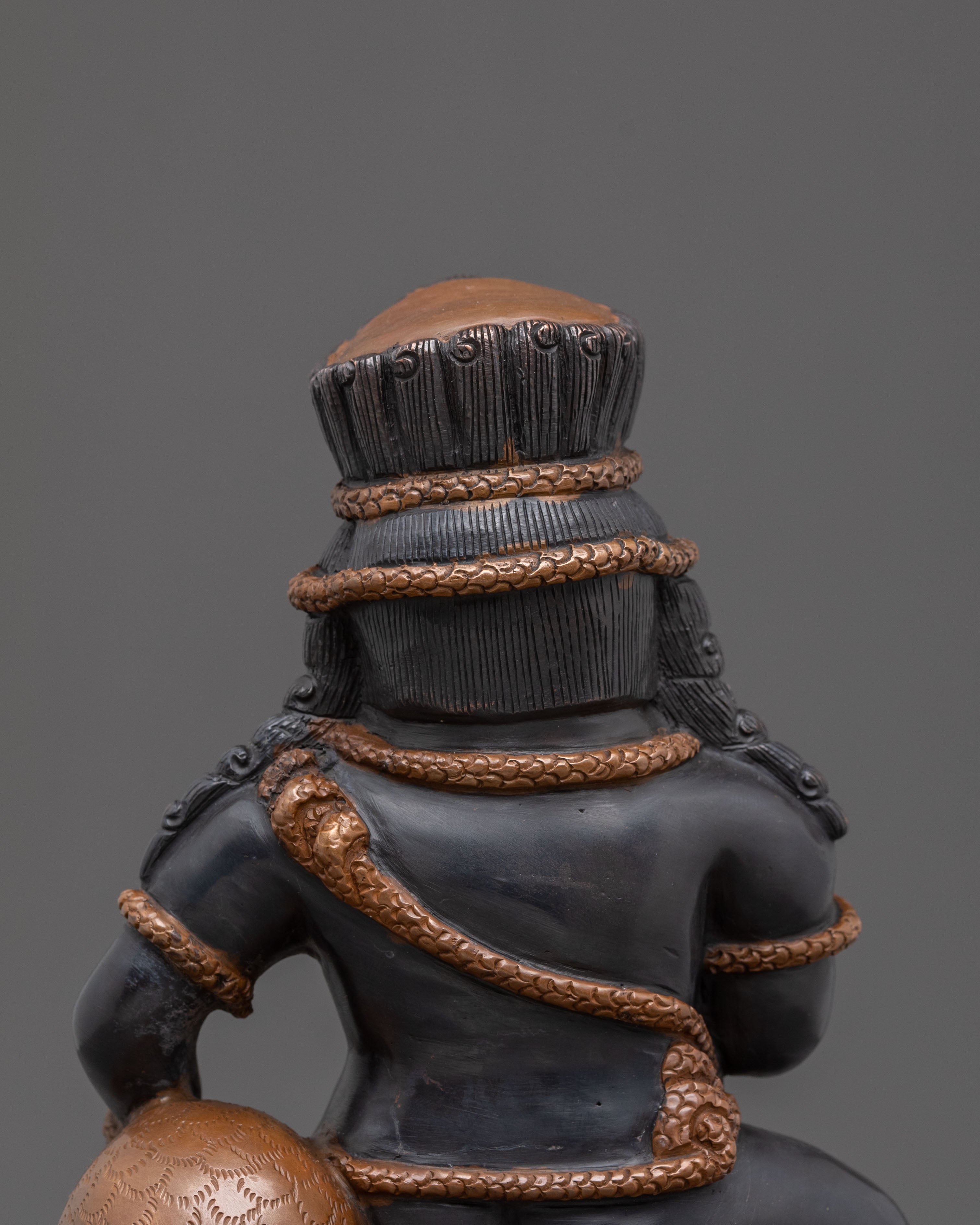 Black Dzambhala Statue | Oxidized Copper Figurine