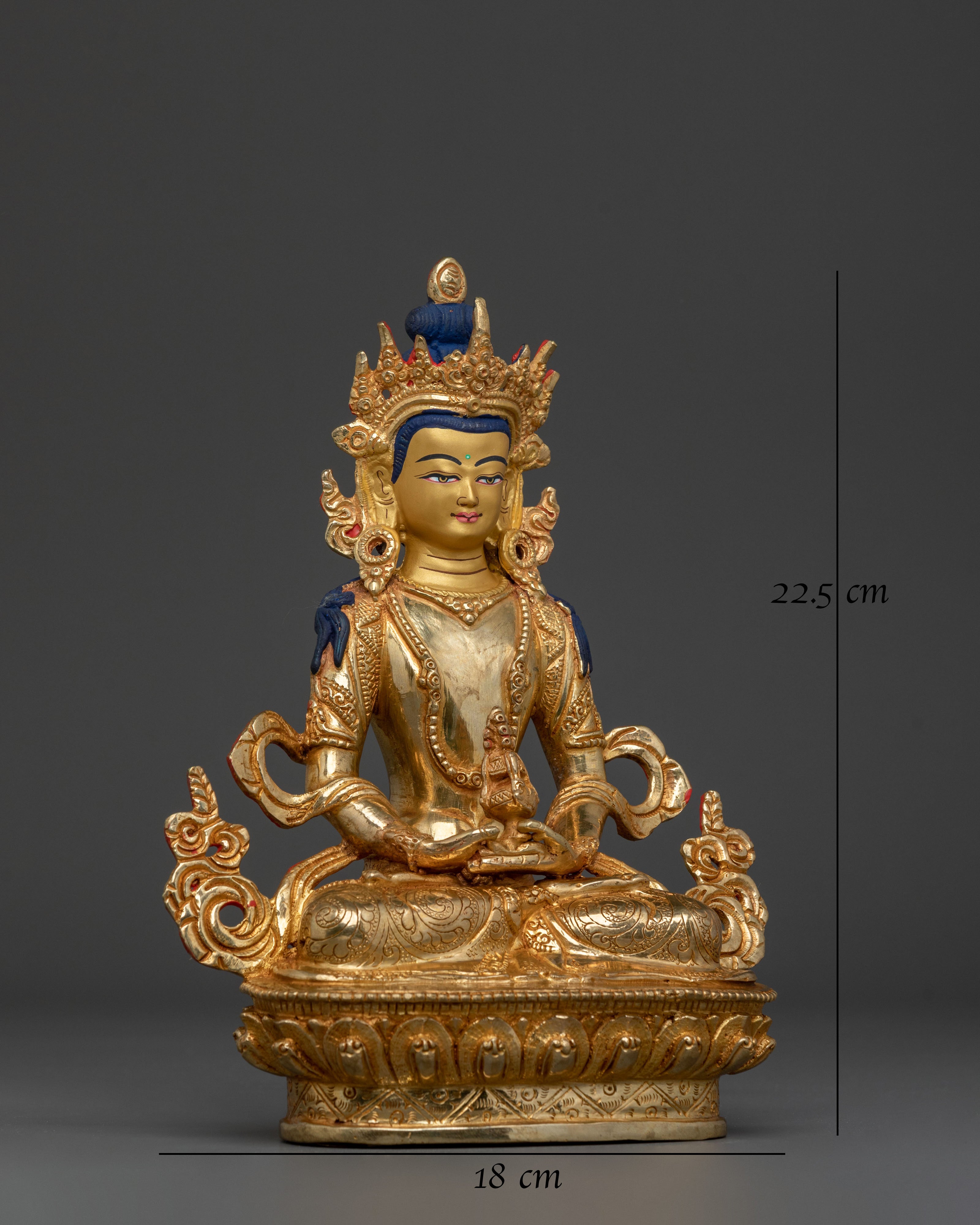 Amitayus Fire Gold Gilded Figurine | Home Decor