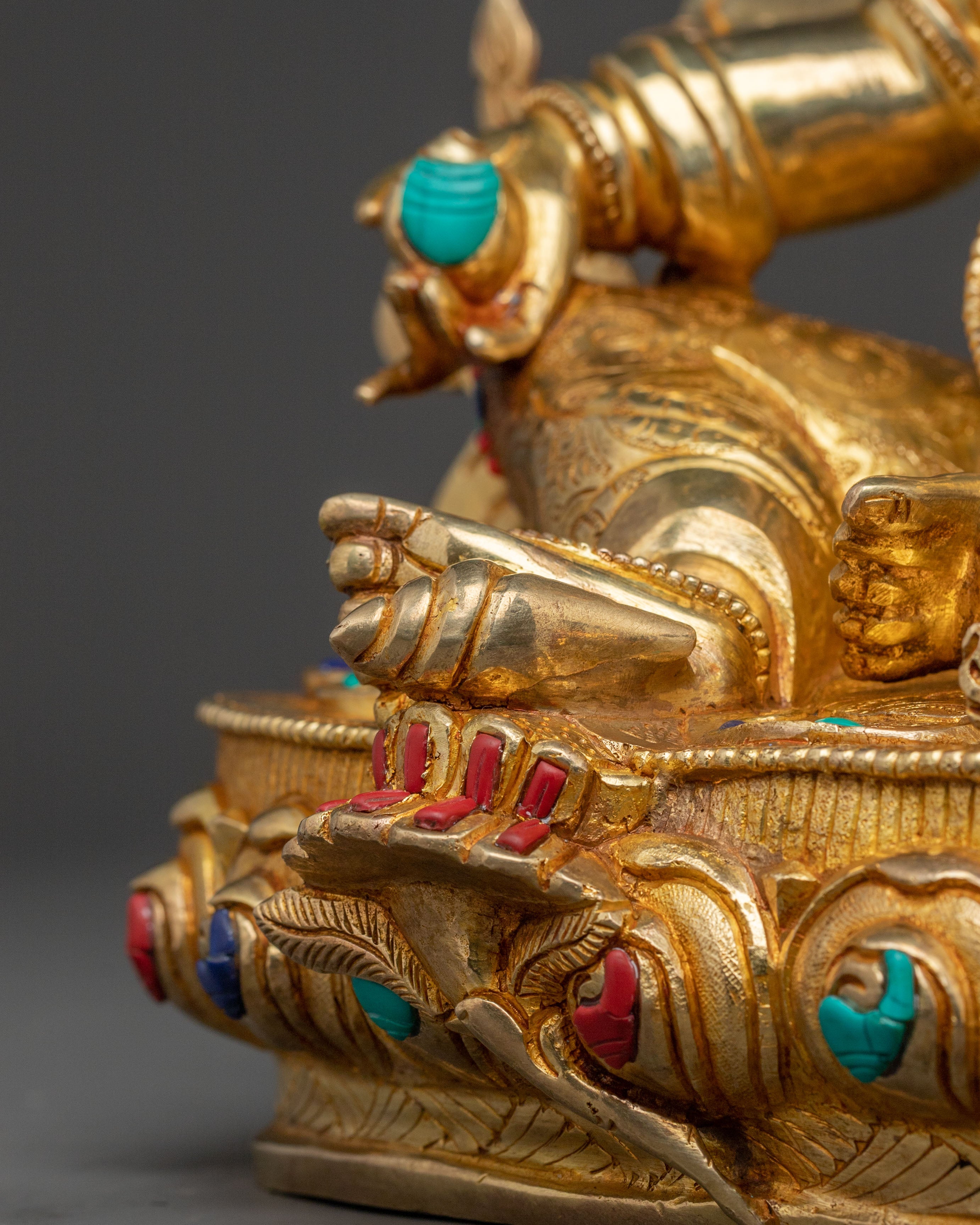 Dzambhala Prosperity God Statue | 24K Gold Gilded Copper Statue