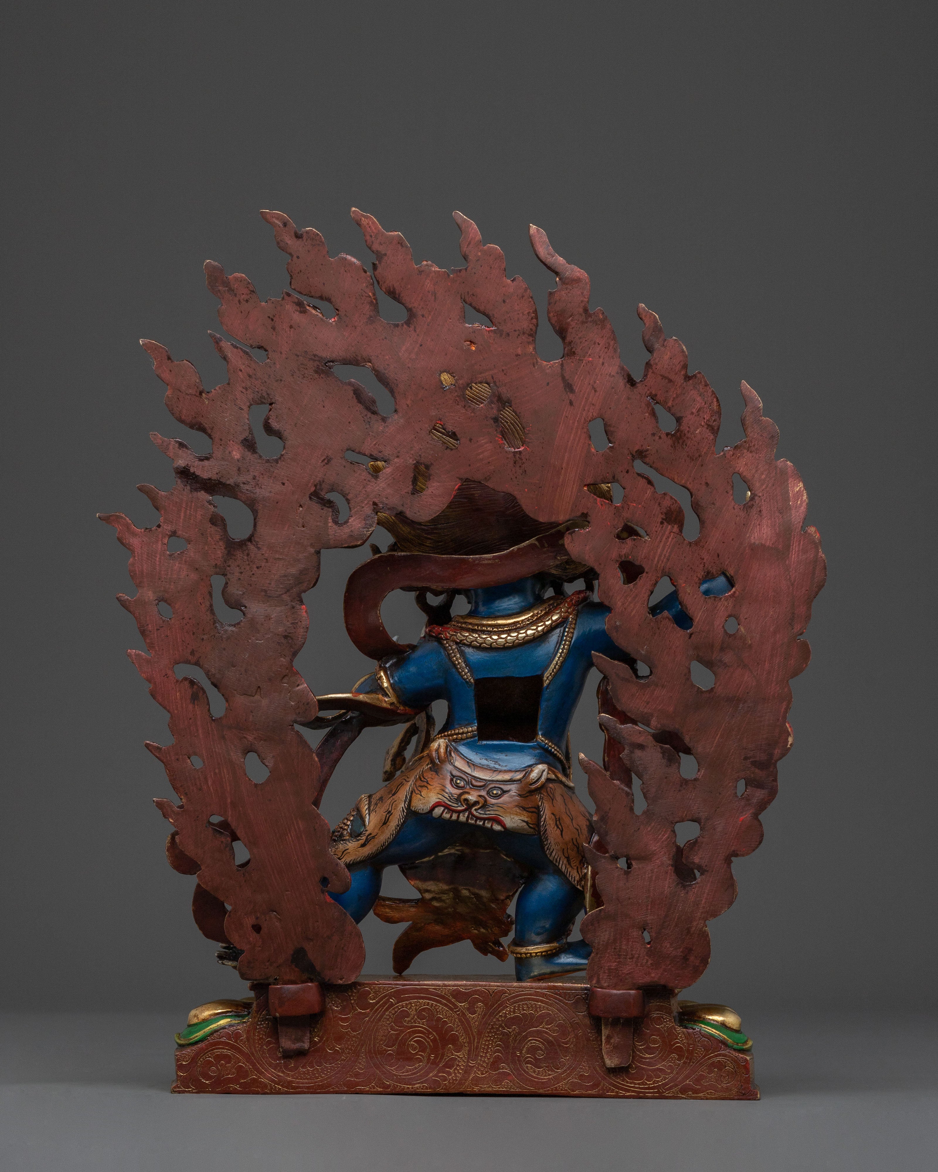 Powerful Vajrapani Spiritual Figurine with Gemstones