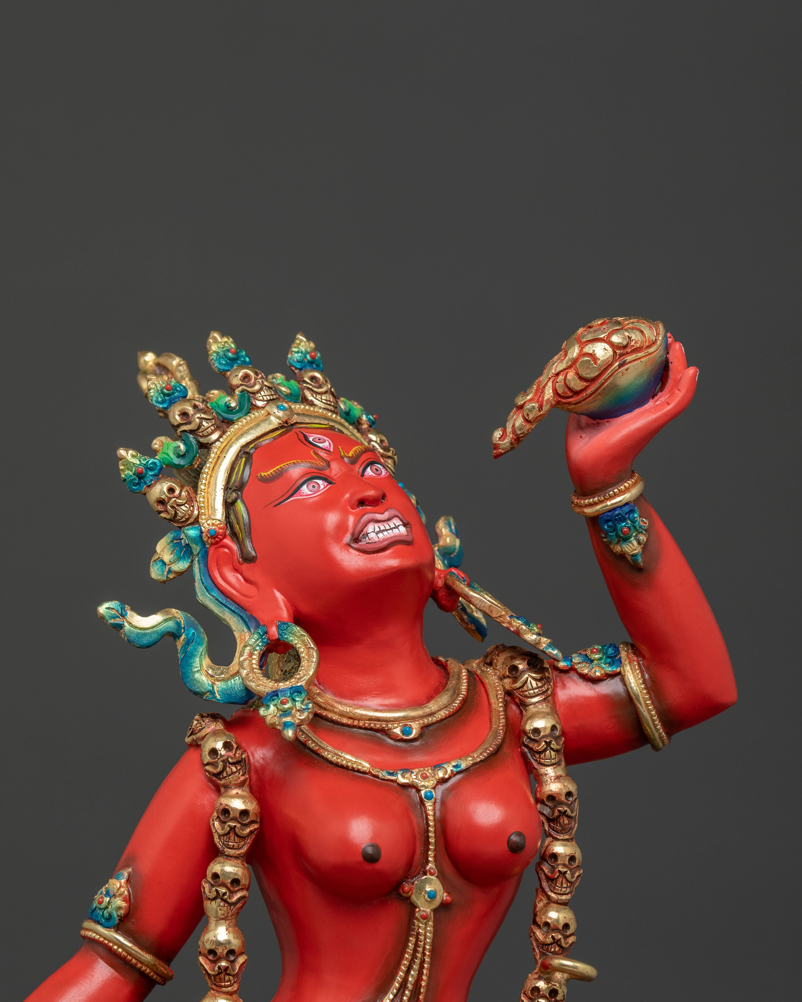 Vajrayogini Tantric Buddha Statue – Fiery Copper Masterpiece