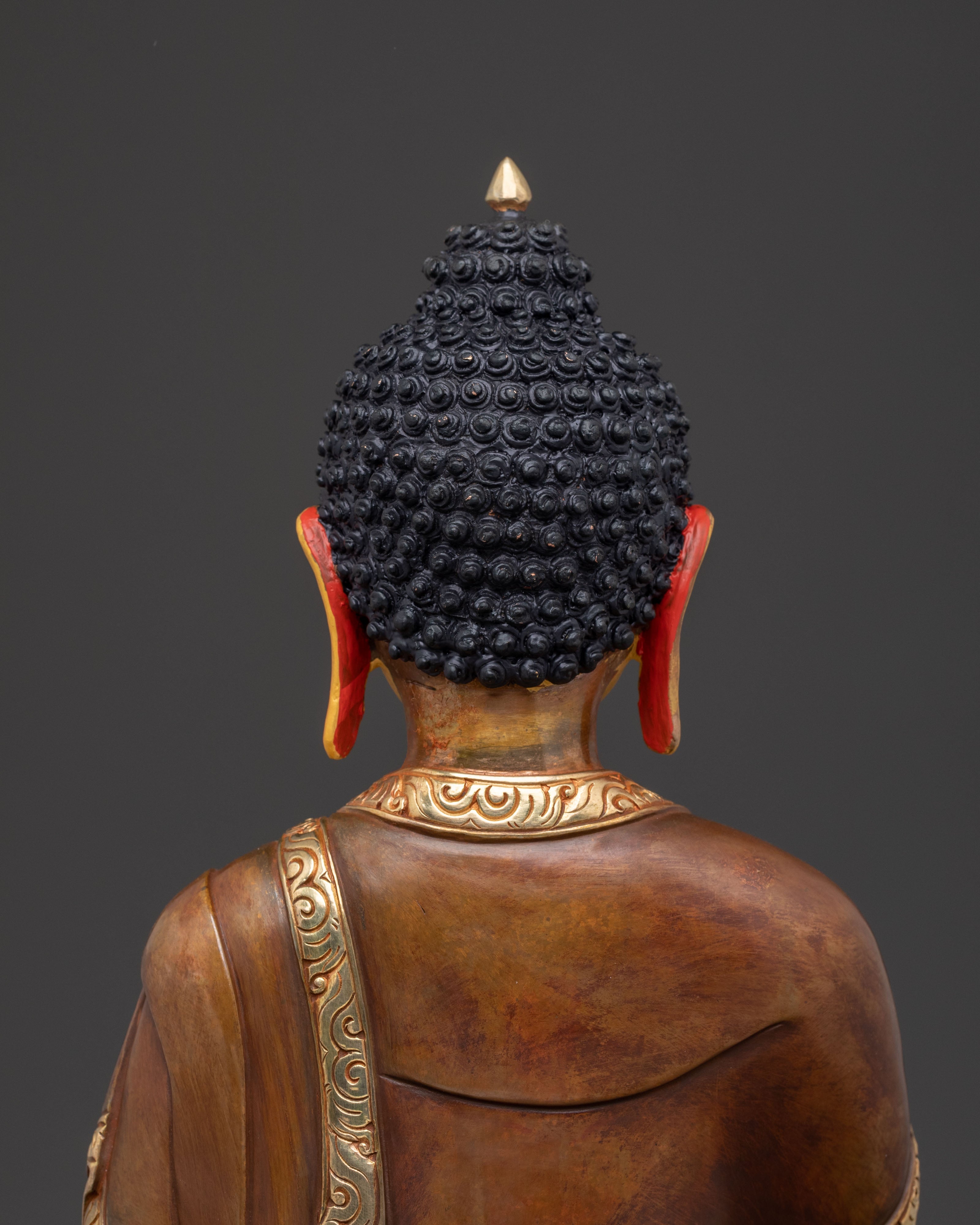 Amitabha Buddha Traditional Sacred Statue: Gilded Copper Art