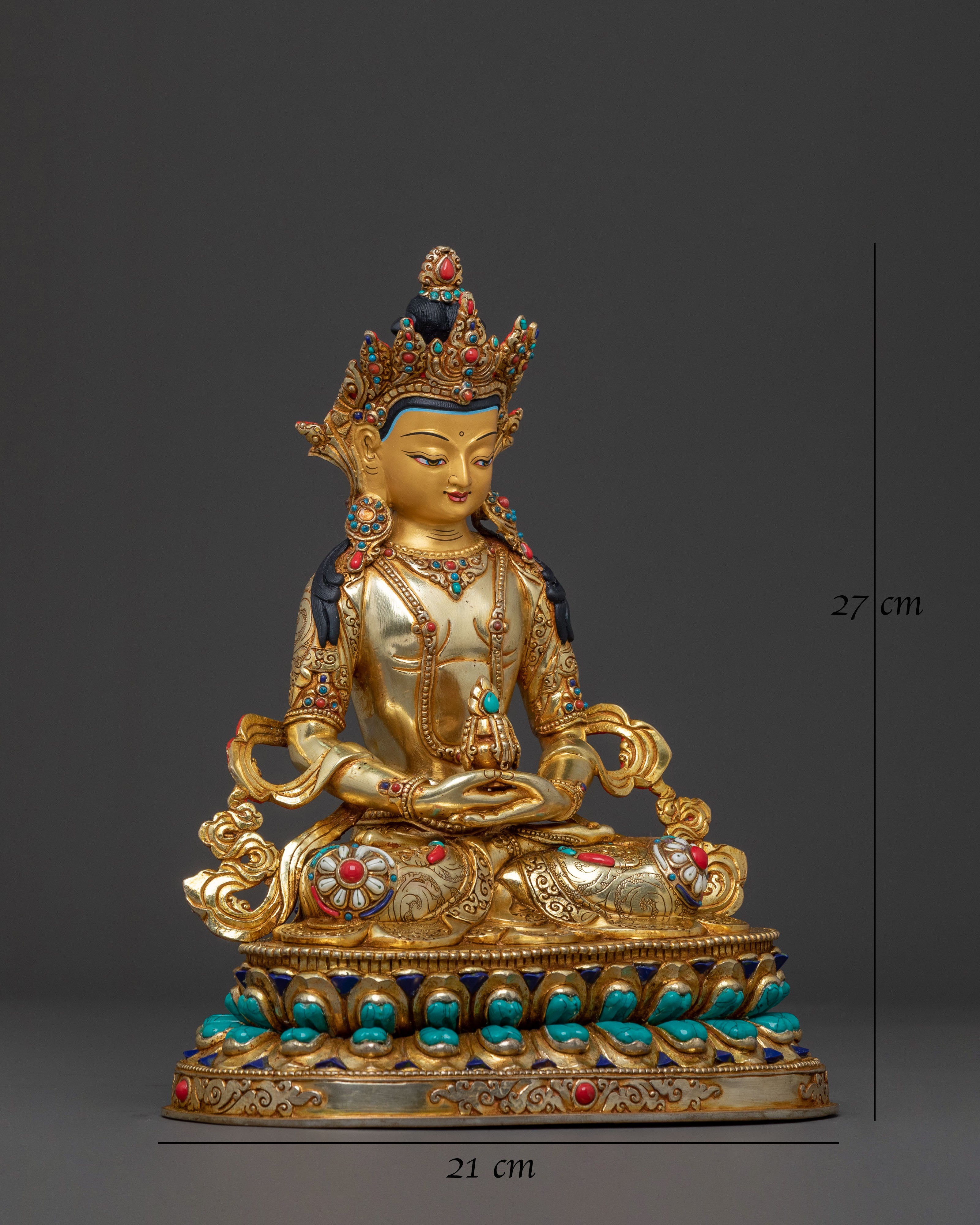 Amitayus Tibetan Buddha Statue Decor: Blessings & Home Decor