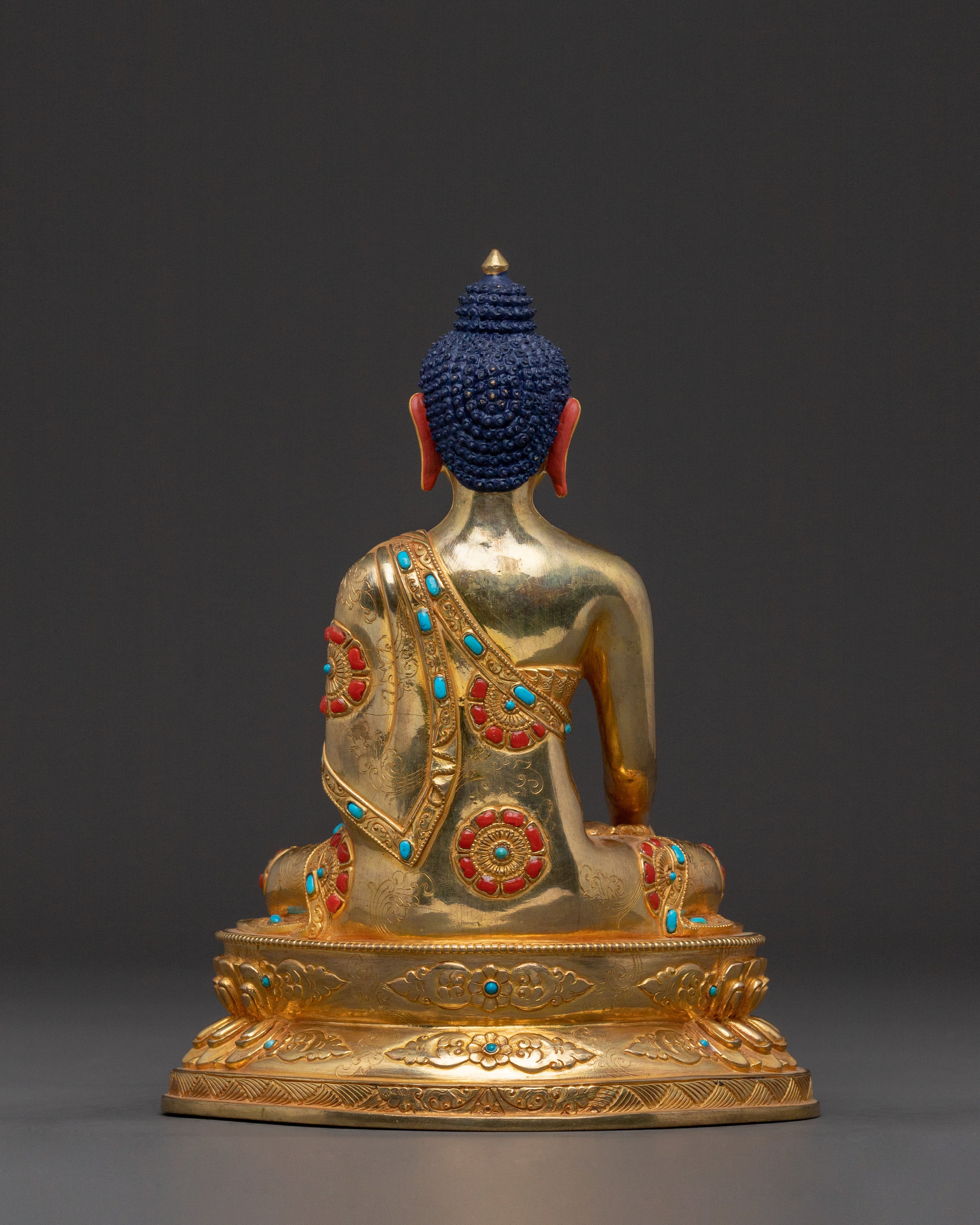 Shakyamuni Buddha Traditional Statue for Altar – 24K Gold Gilded